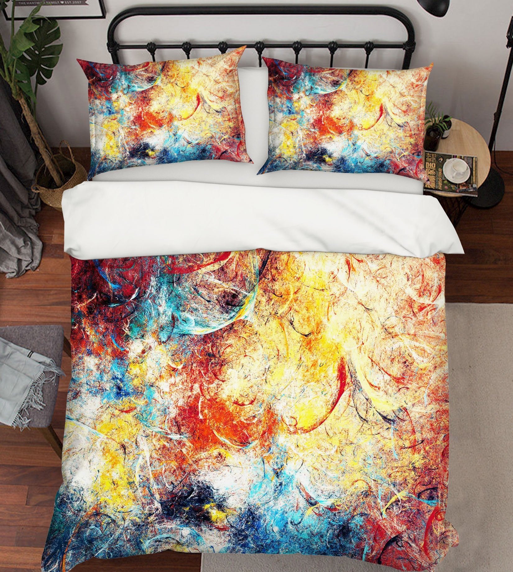 3D Abstract Color Painting 007 Bed Pillowcases Quilt Wallpaper AJ Wallpaper