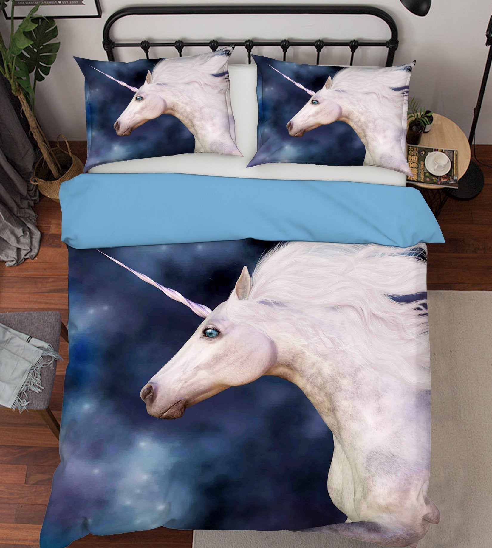 3D Star Half Body Unicorn 045 Bed Pillowcases Quilt Wallpaper AJ Wallpaper