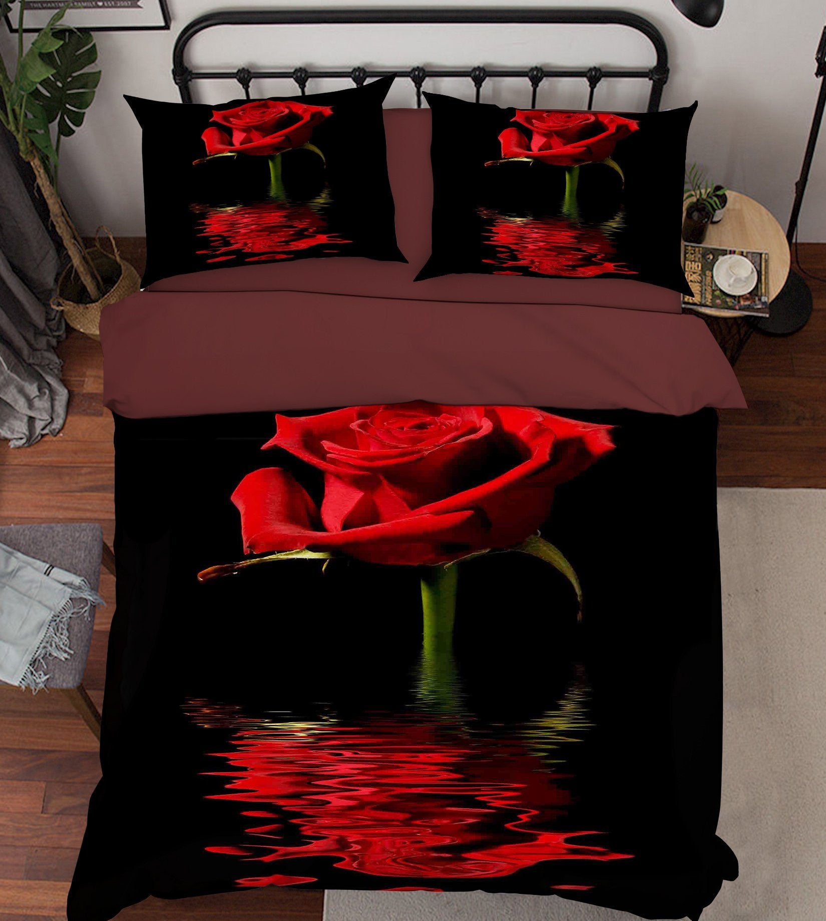3D Red Rose 136 Bed Pillowcases Quilt Wallpaper AJ Wallpaper