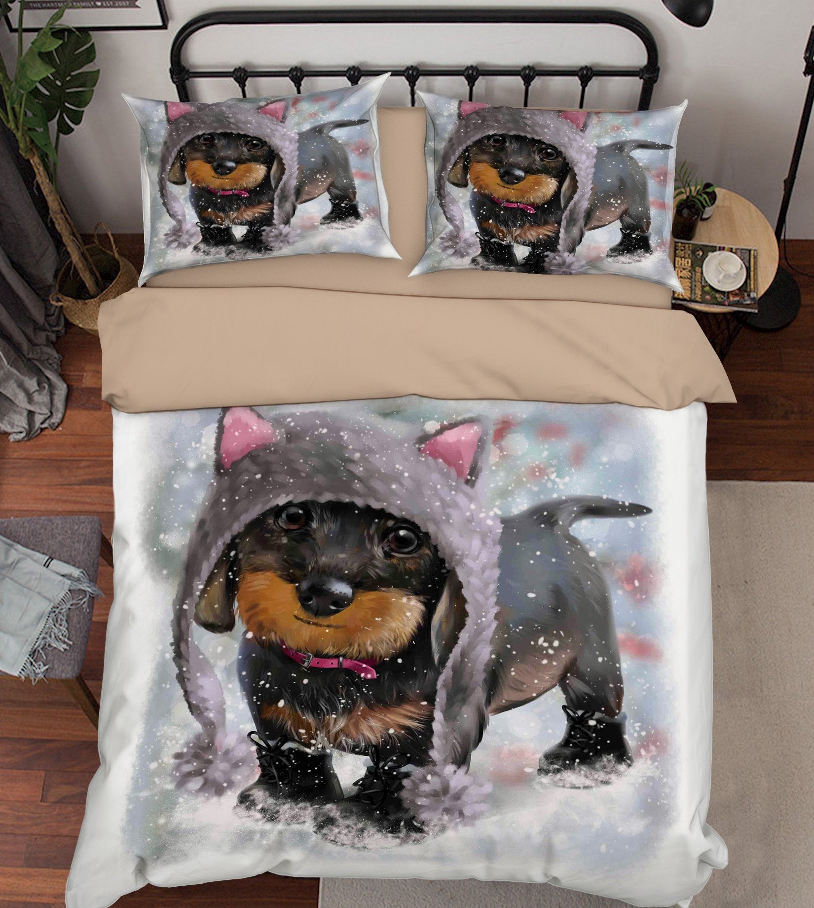 3D Small Dog 082 Bed Pillowcases Quilt Wallpaper AJ Wallpaper
