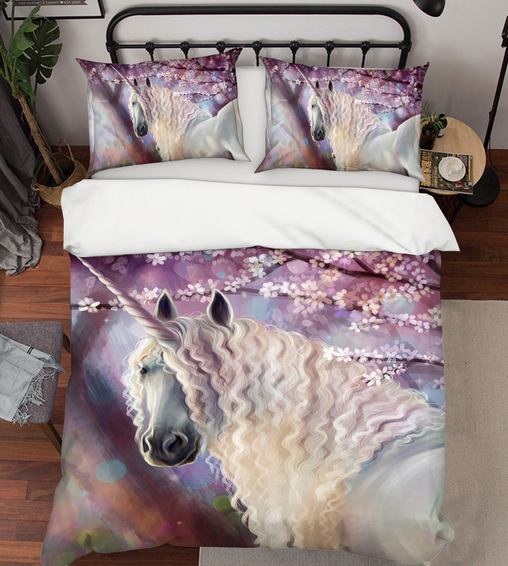 3D Flower Unicorn 035 Bed Pillowcases Quilt