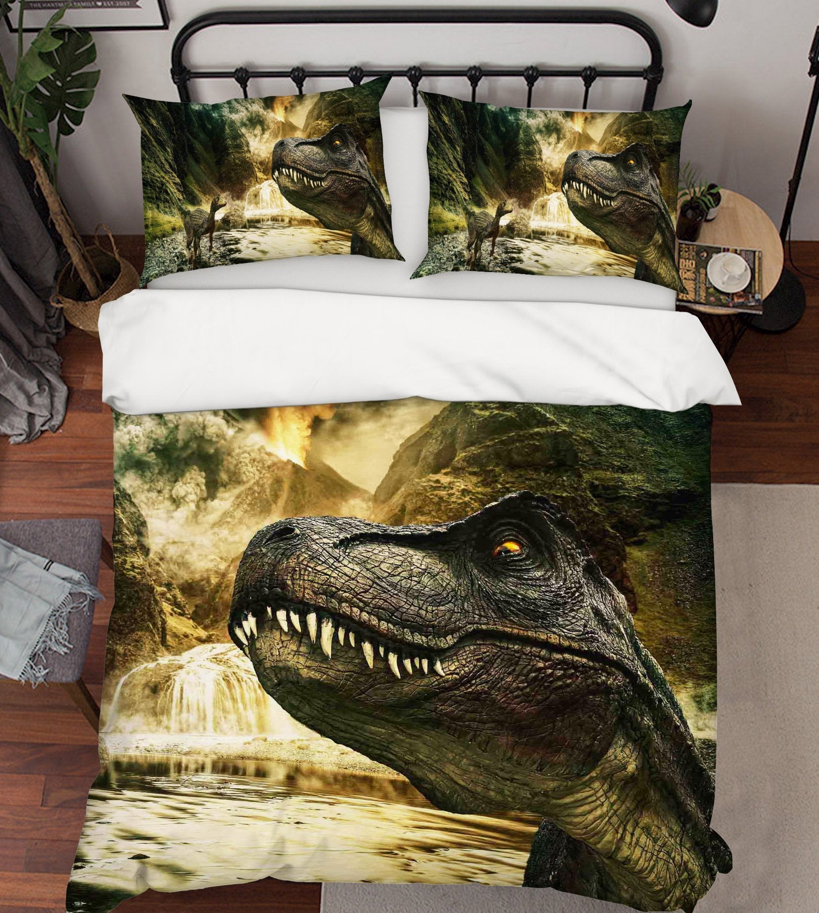 3D Volcanic Eruptions Dinosaur 069 Bed Pillowcases Quilt Wallpaper AJ Wallpaper