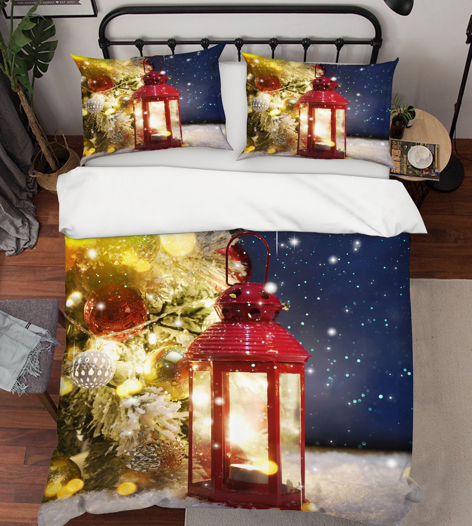 3D Candle Light Snowing 53005 Christmas Quilt Duvet Cover Xmas Bed Pillowcases