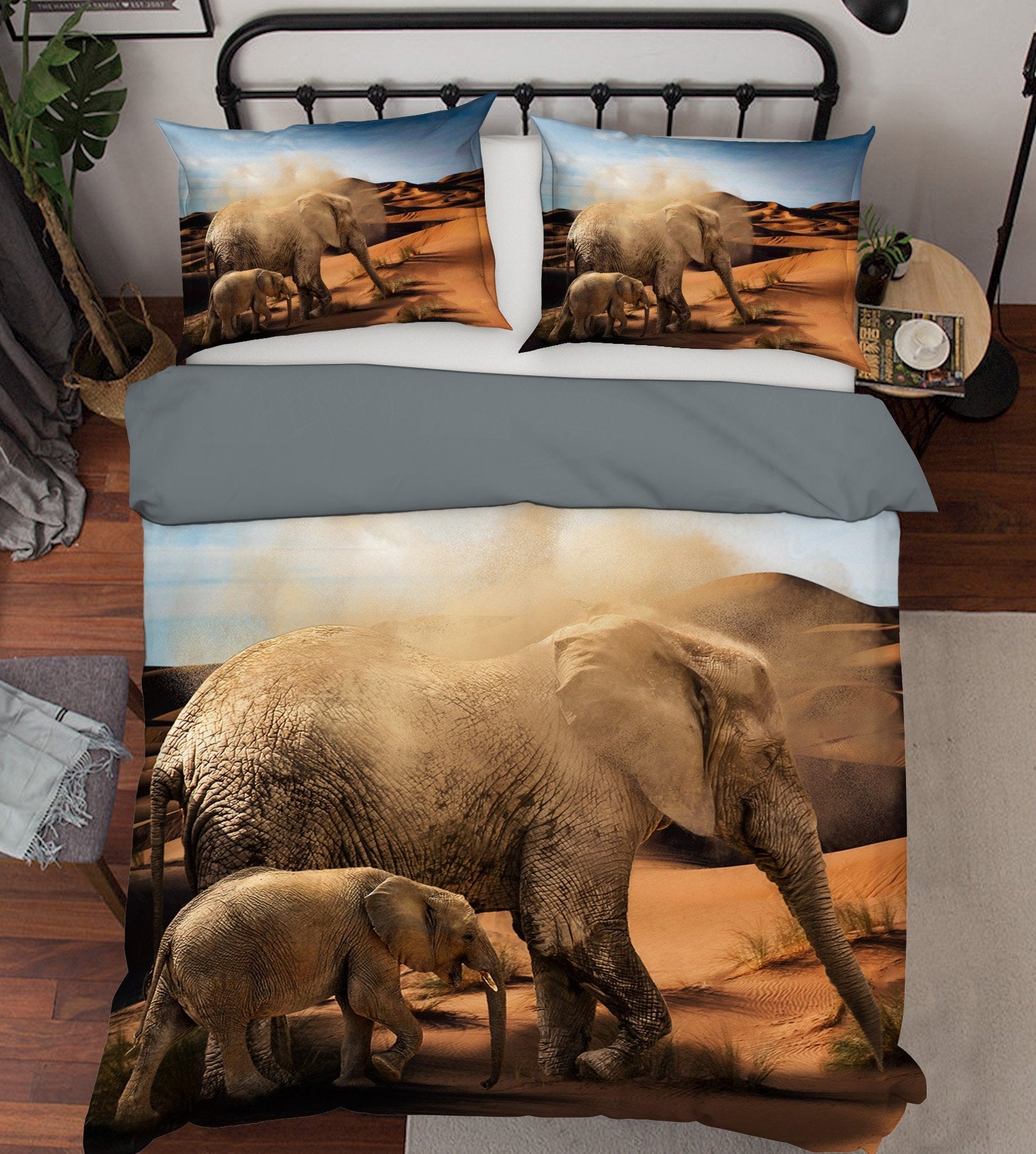 3D Elephant Group 1937 Bed Pillowcases Quilt Quiet Covers AJ Creativity Home