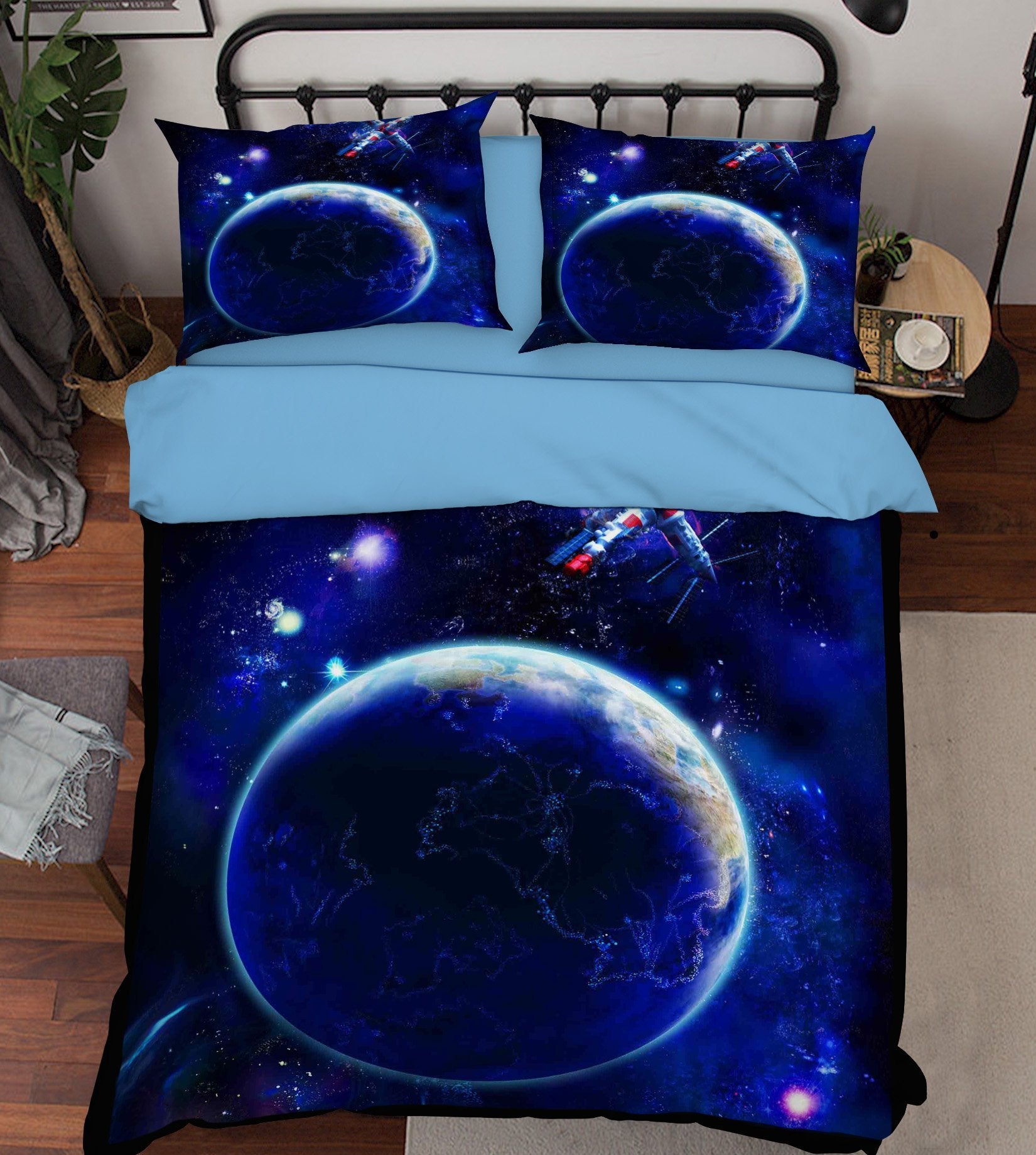 3D Dark Blue Earth 141 Bed Pillowcases Quilt Wallpaper AJ Wallpaper