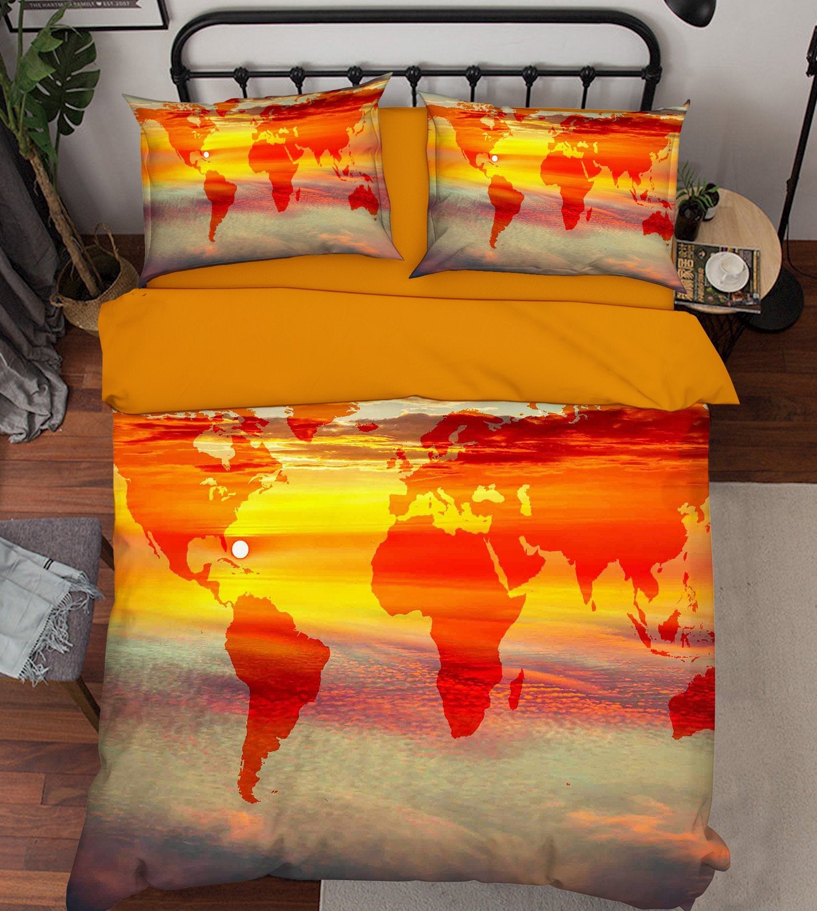 3D Bright Sky World Map 140 Bed Pillowcases Quilt Wallpaper AJ Wallpaper
