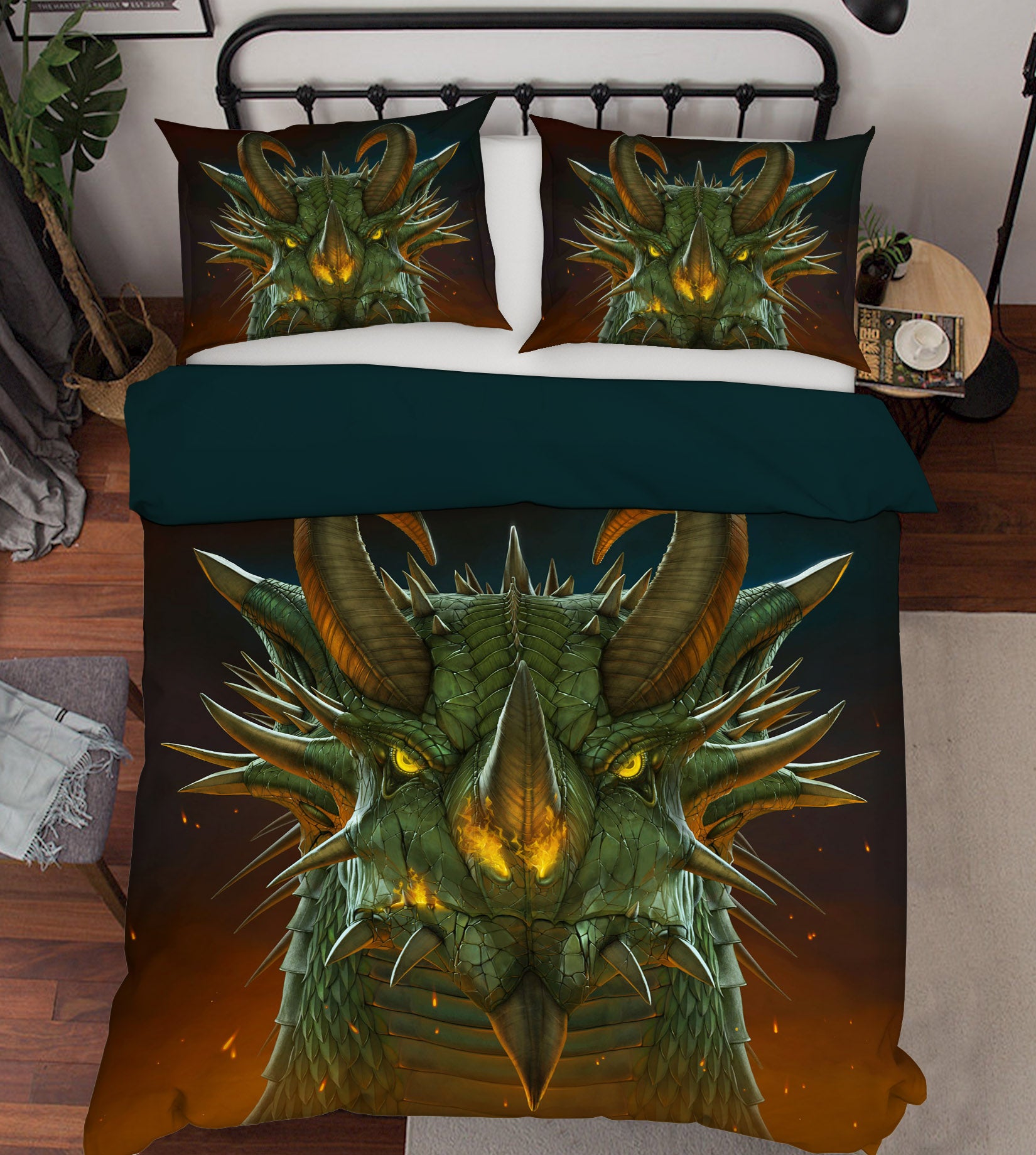 3D Dragon Portrait 042 Bed Pillowcases Quilt Exclusive Designer Vincent