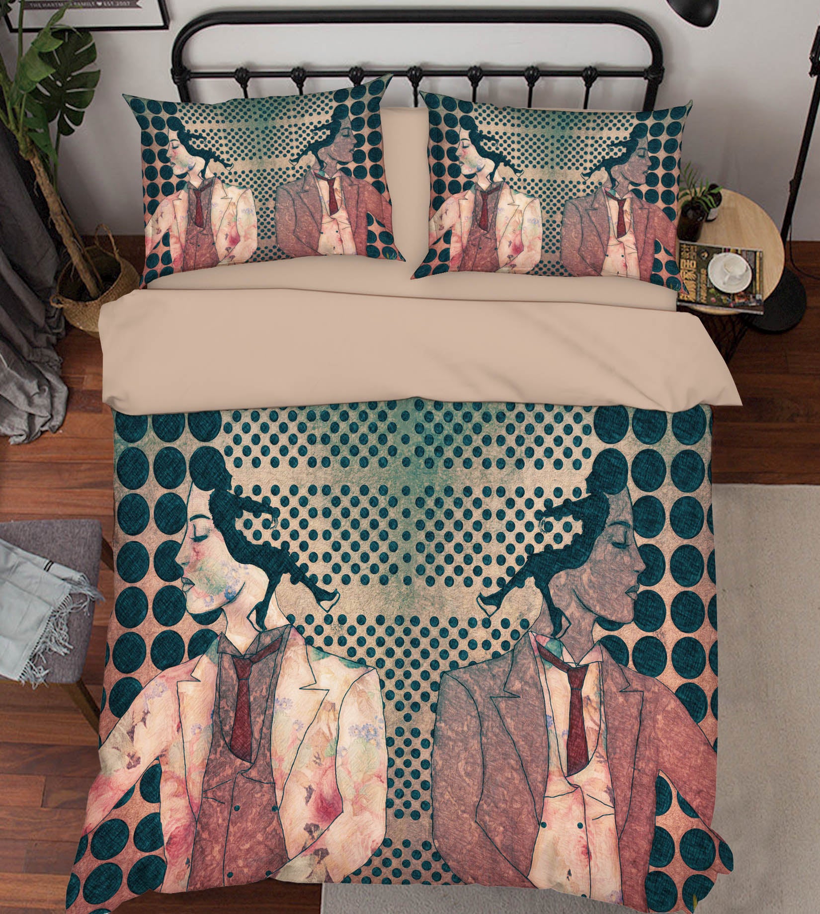 3D Suit Girl 2003 Marco Cavazzana Bedding Bed Pillowcases Quilt