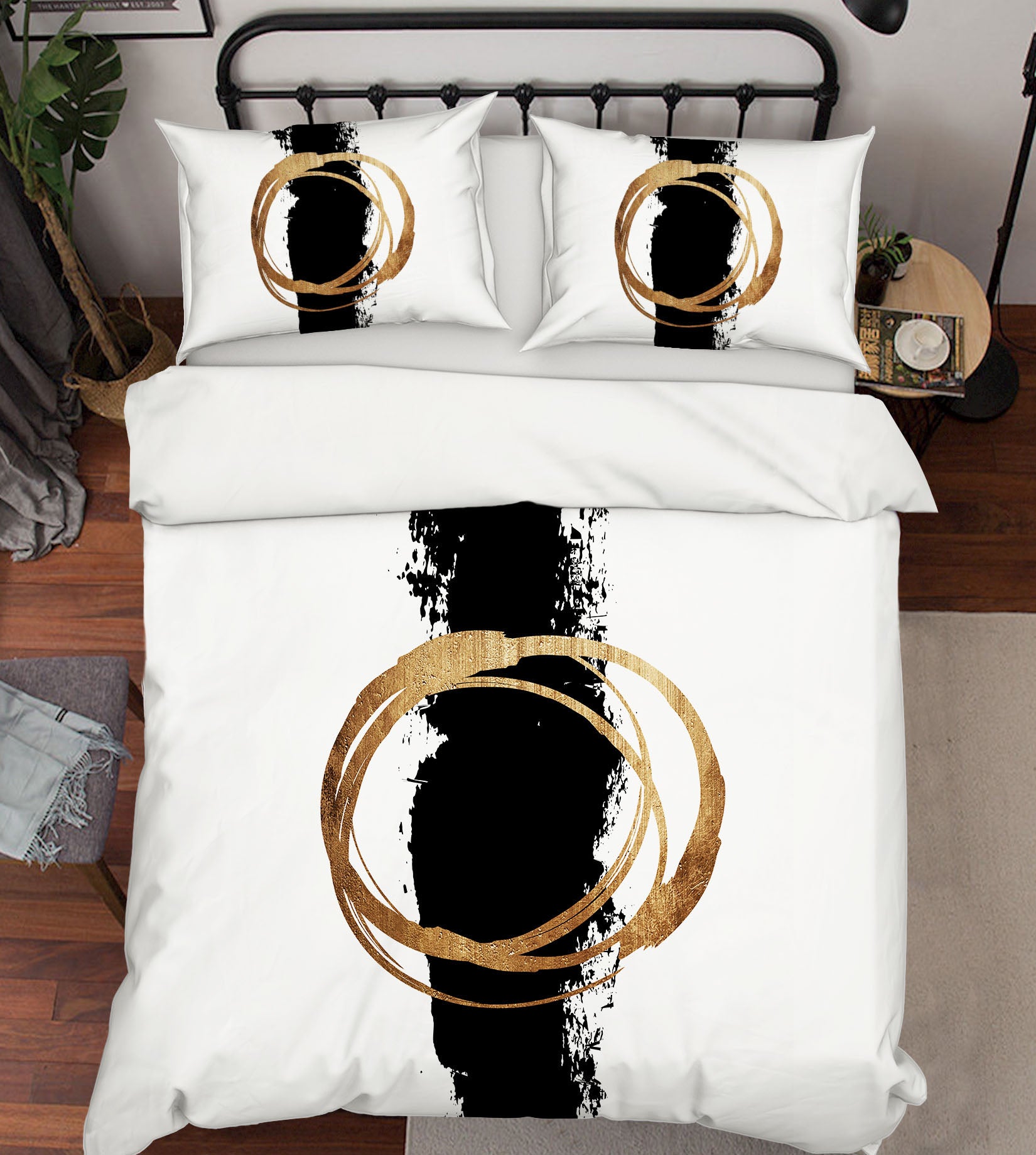 3D Golden Circle 126 Boris Draschoff Bedding Bed Pillowcases Quilt