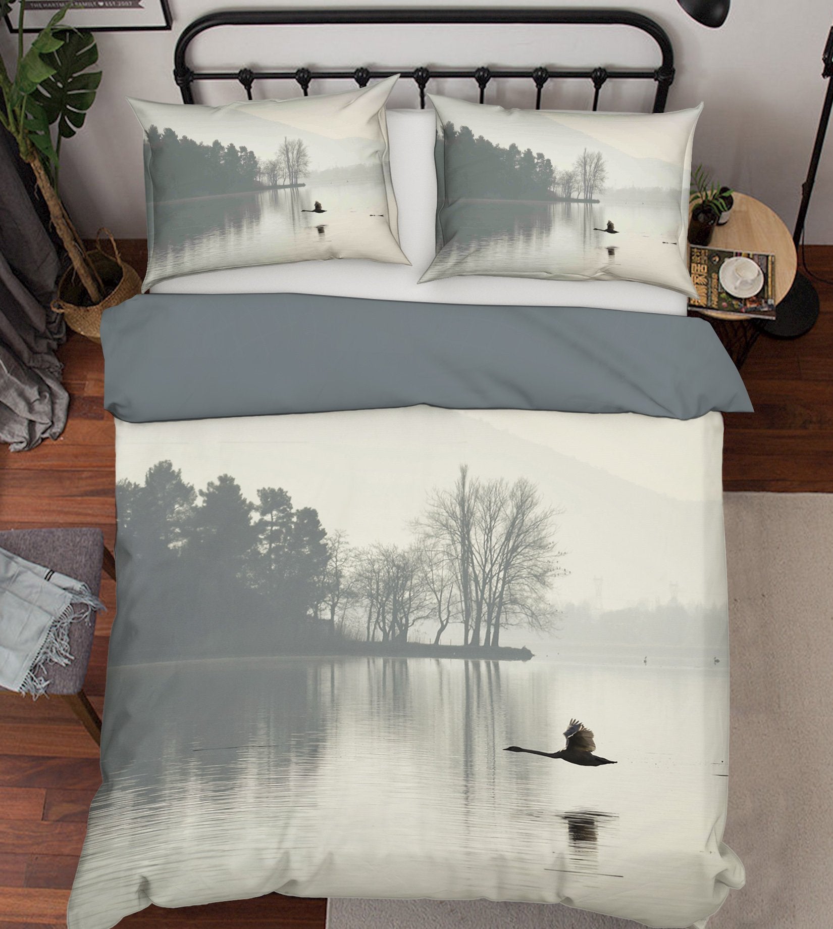 3D Wild Goose Flying 1999 Bed Pillowcases Quilt Quiet Covers AJ Creativity Home