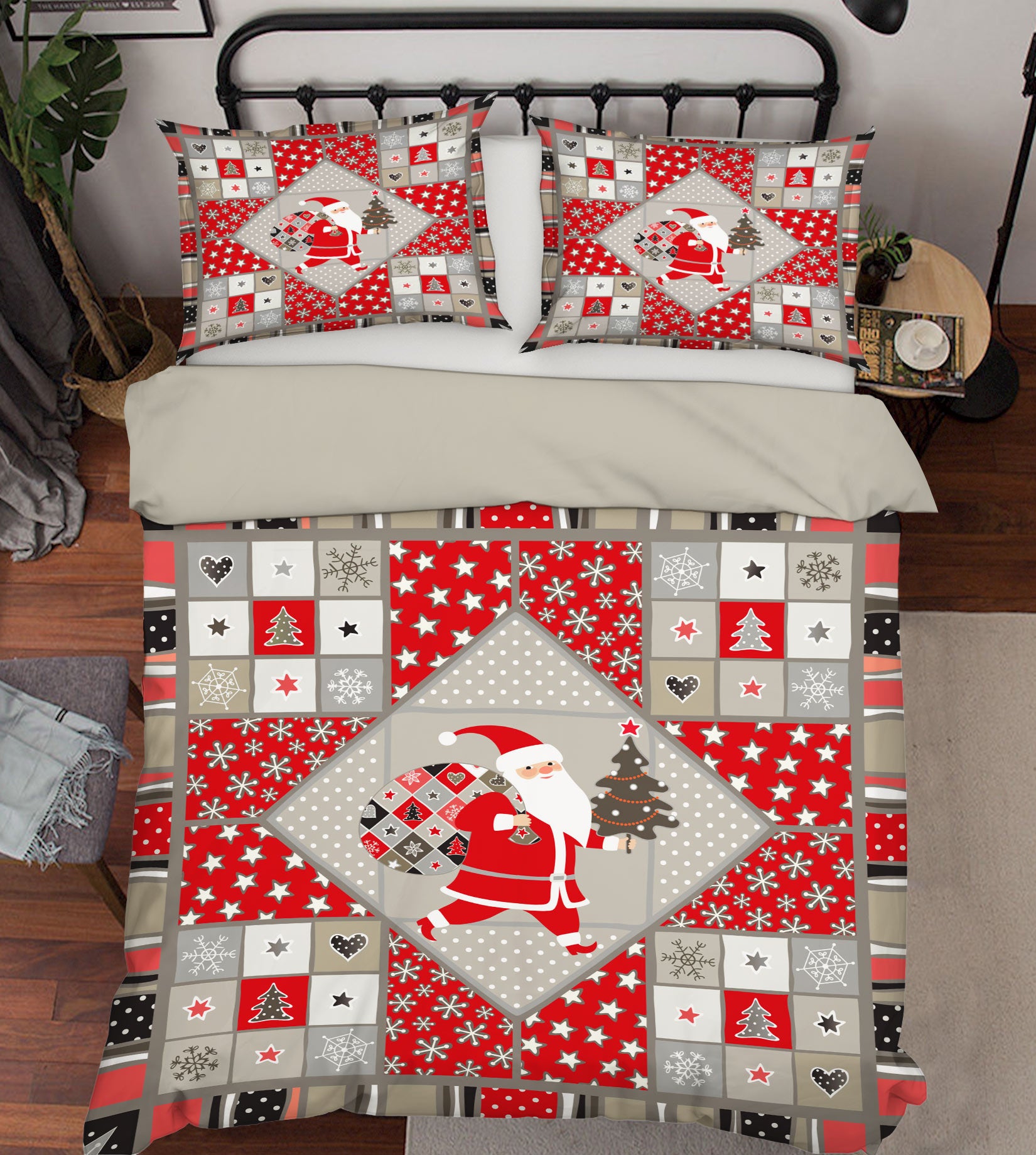 3D Santa Claus 52191 Christmas Quilt Duvet Cover Xmas Bed Pillowcases