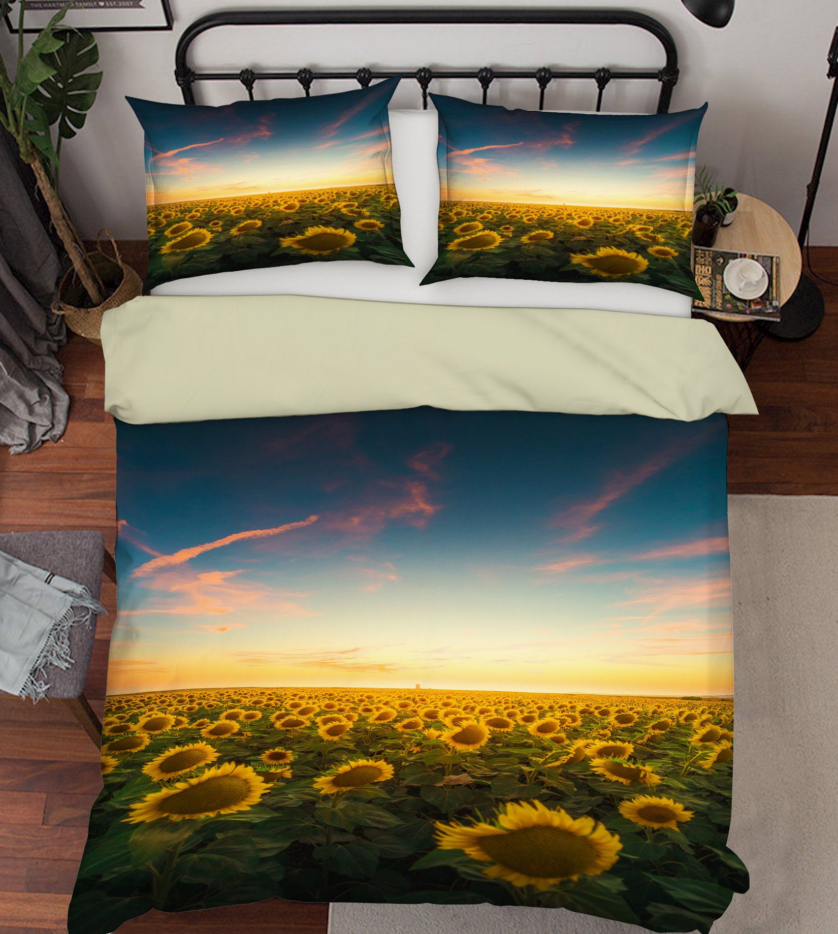 3D Sunflower Bush 67142 Bed Pillowcases Quilt
