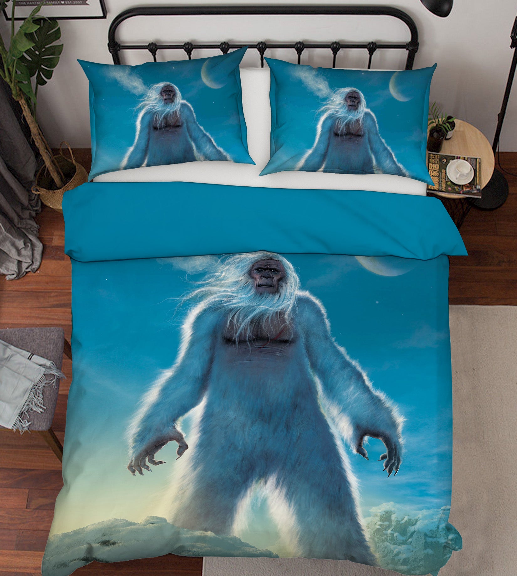 3D Tall Yeti 104 Bed Pillowcases Quilt Exclusive Designer Vincent