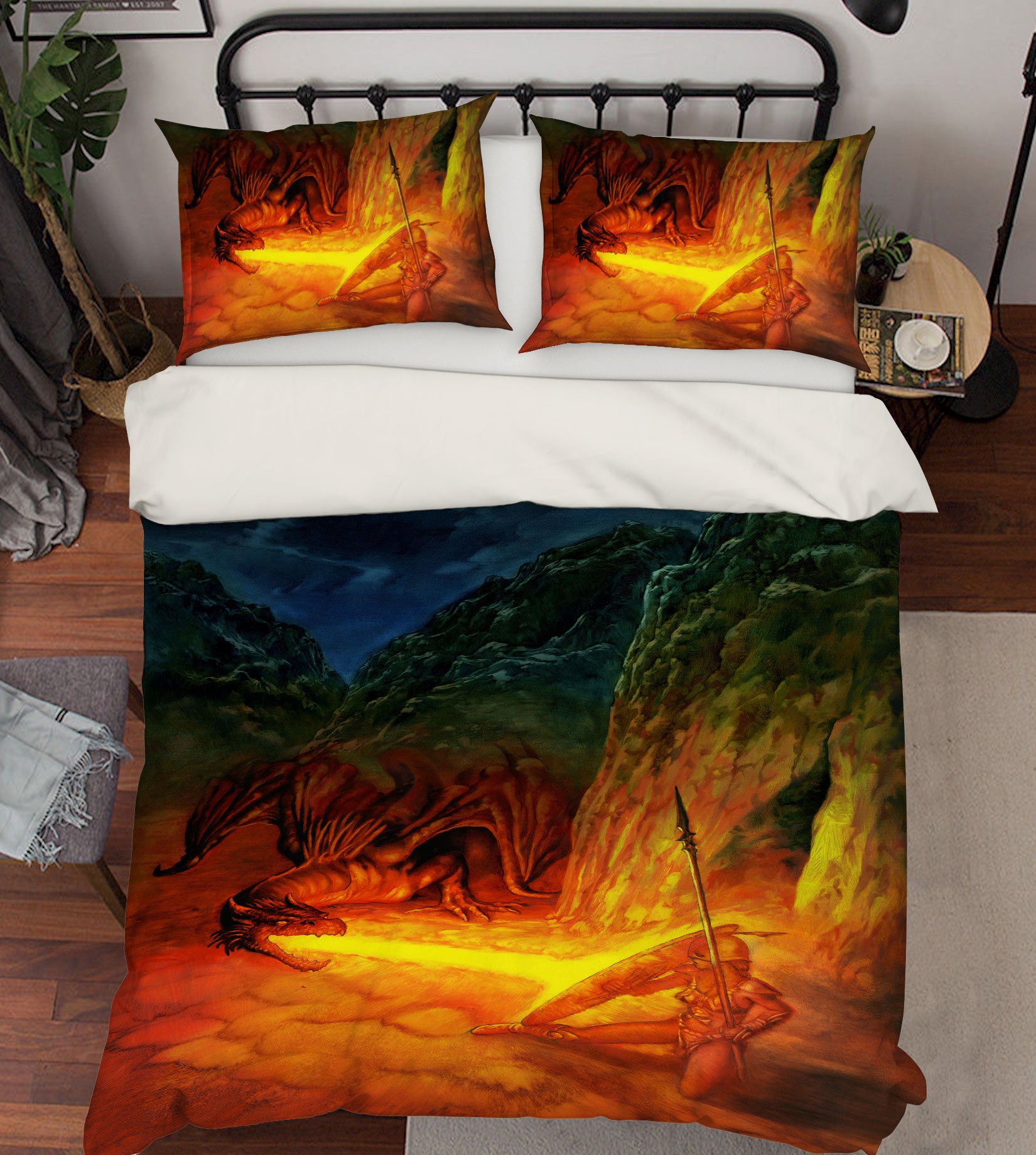 3D Fire Dragon 6229 Ciruelo Bedding Bed Pillowcases Quilt
