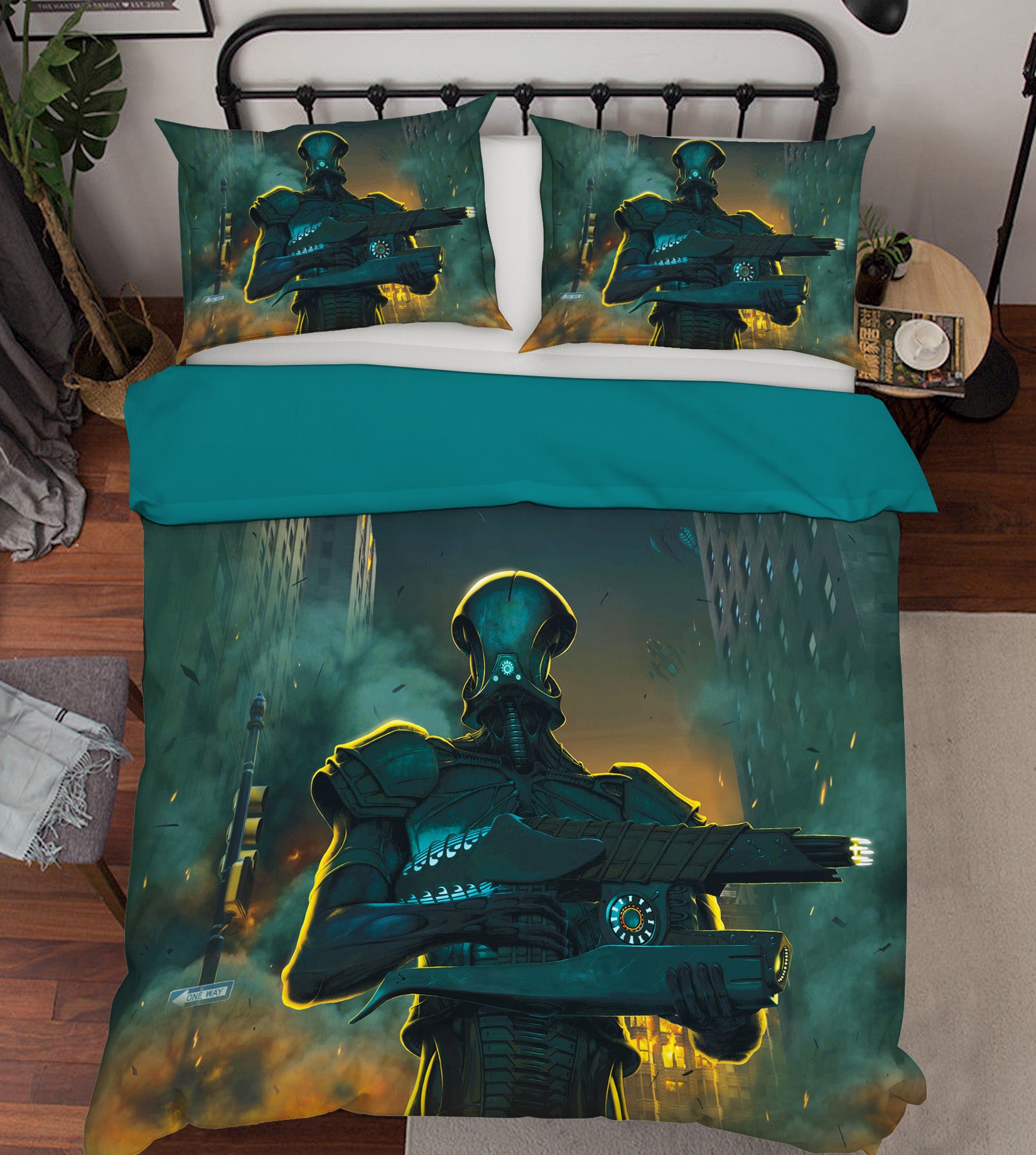 3D Robot Invasion 053 Bed Pillowcases Quilt Exclusive Designer Vincent