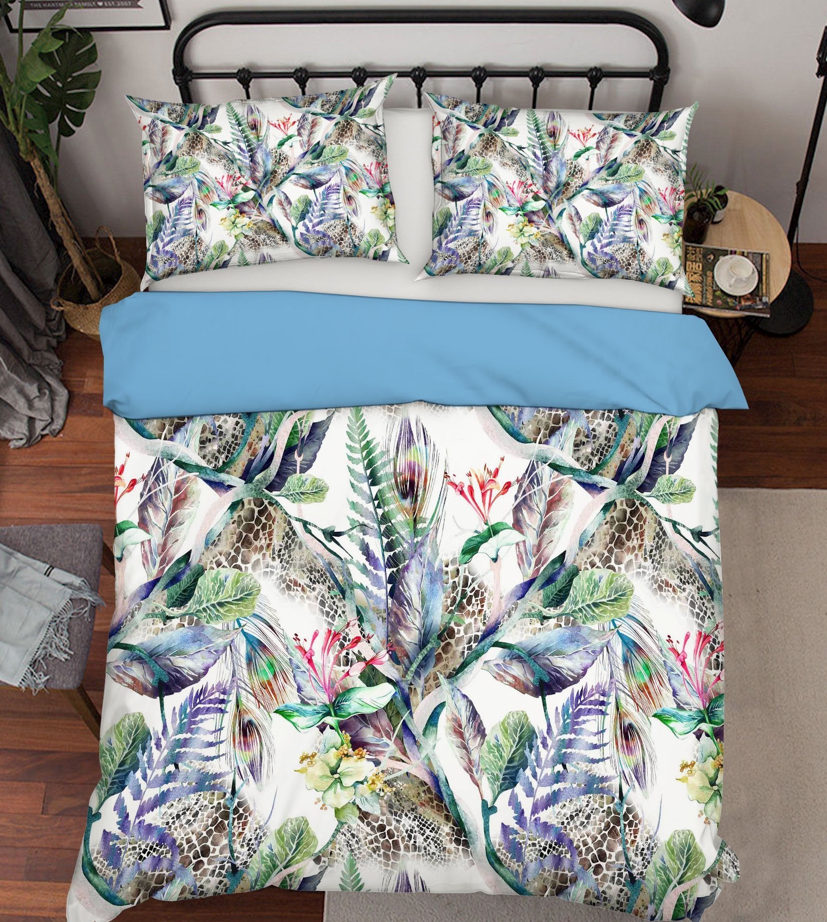 3D Feather Plant 039 Bed Pillowcases Quilt Wallpaper AJ Wallpaper