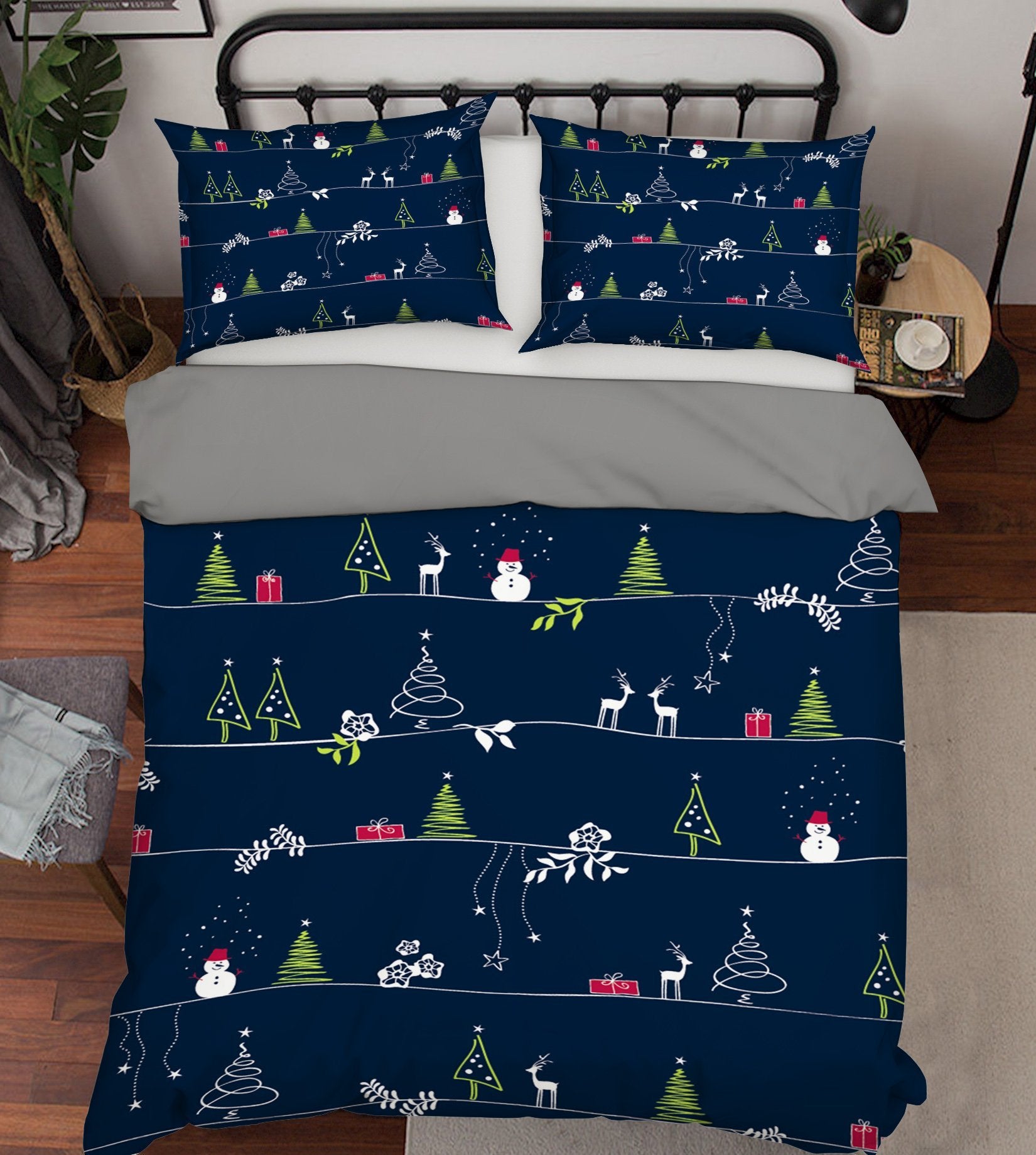 3D Christmas Illustration Snowman 32 Bed Pillowcases Quilt Quiet Covers AJ Creativity Home