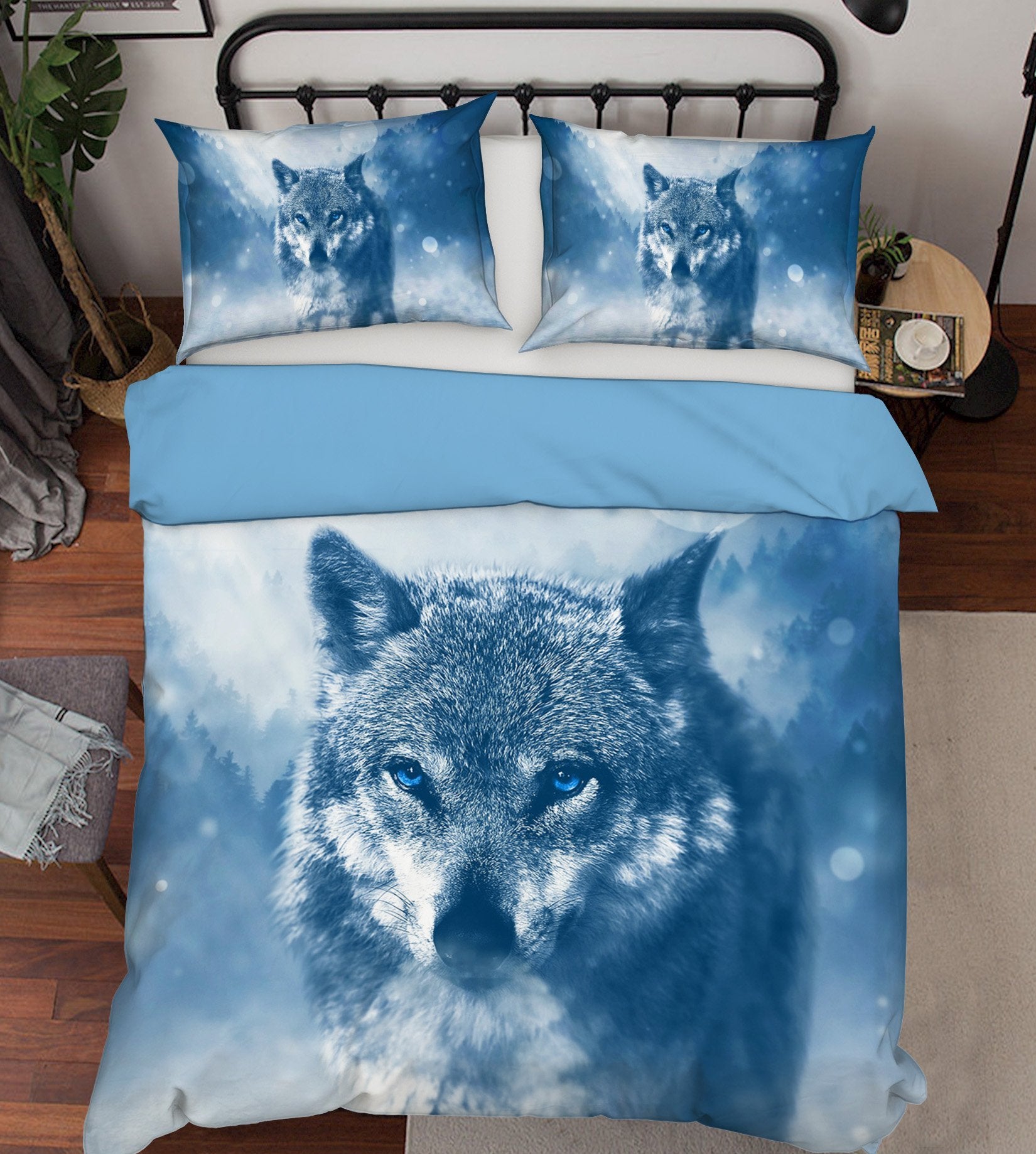 3D Snow Wolf 2011 Bed Pillowcases Quilt Quiet Covers AJ Creativity Home