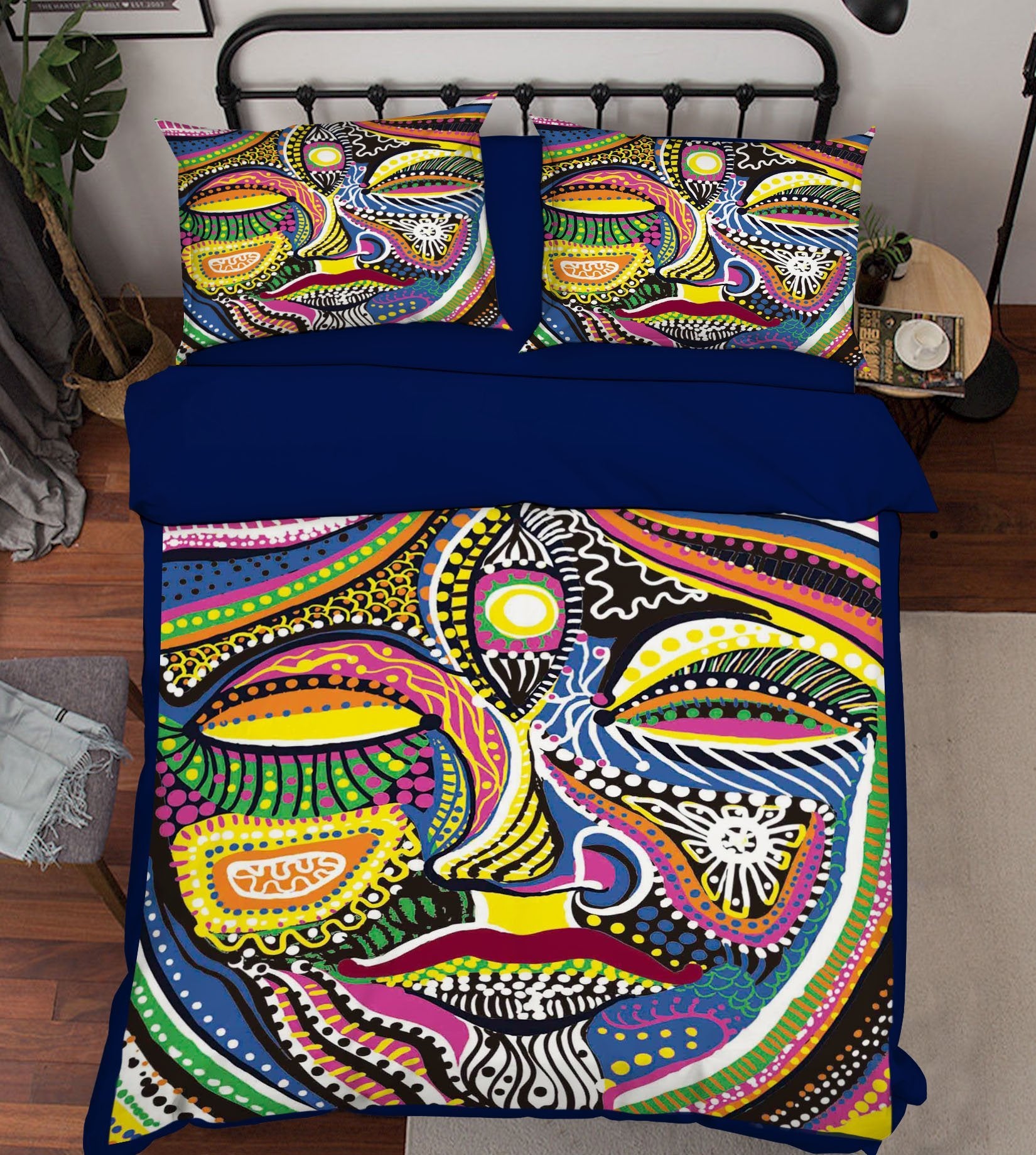 3D Colorful Face 100 Bed Pillowcases Quilt Wallpaper AJ Wallpaper