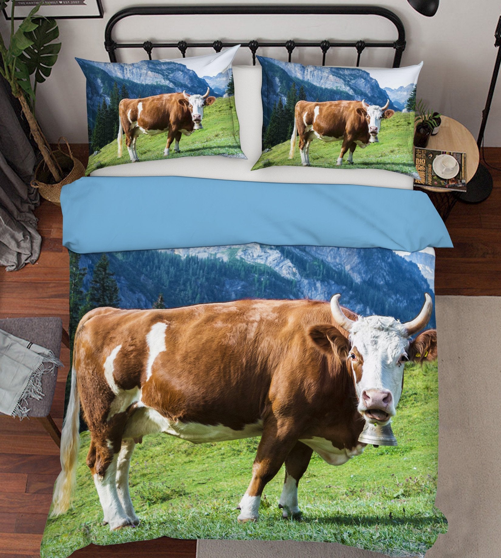 3D Prairie Cattle 1927 Bed Pillowcases Quilt Quiet Covers AJ Creativity Home