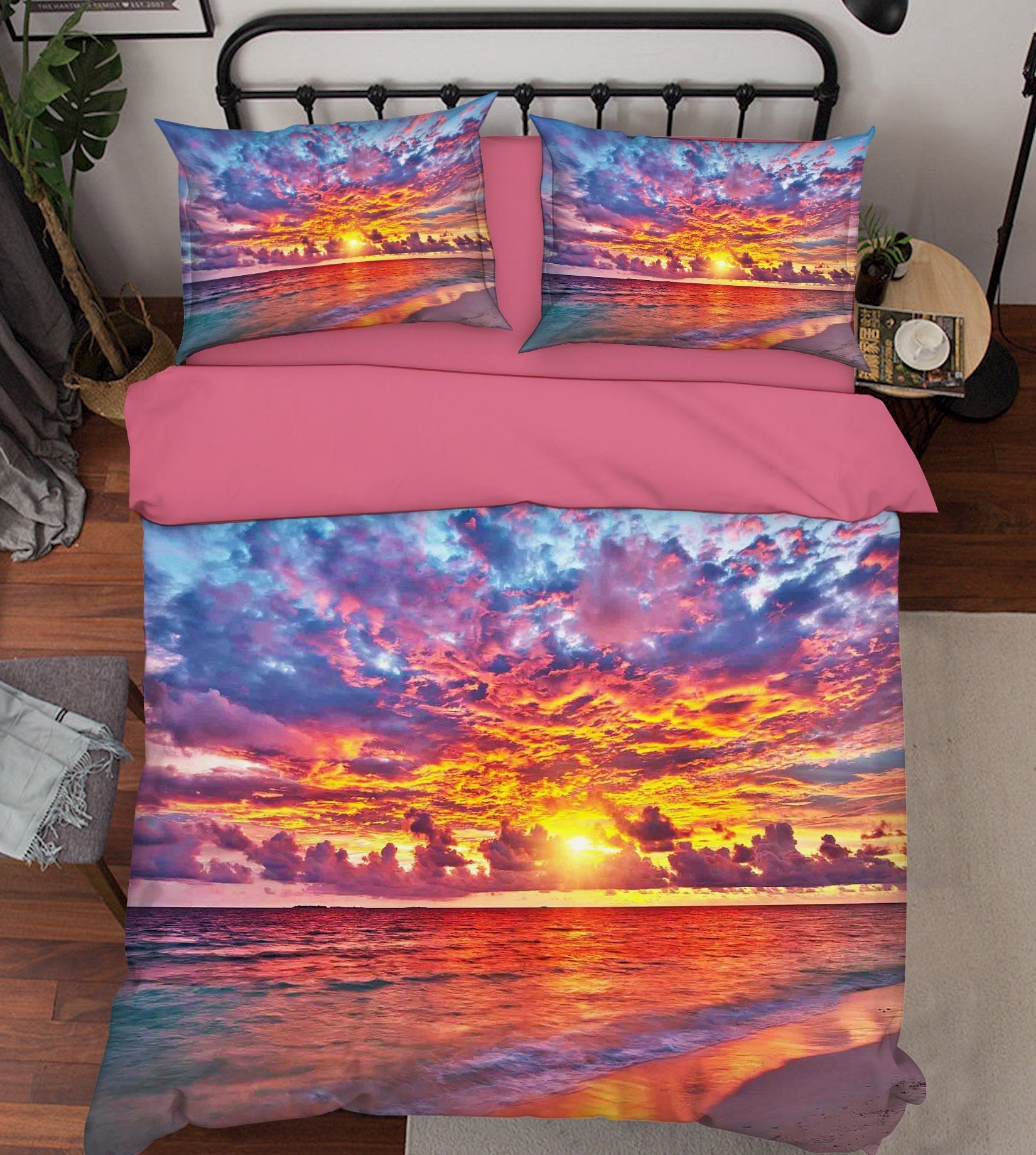 3D Sea Sunset Clouds 252 Bed Pillowcases Quilt Wallpaper AJ Wallpaper