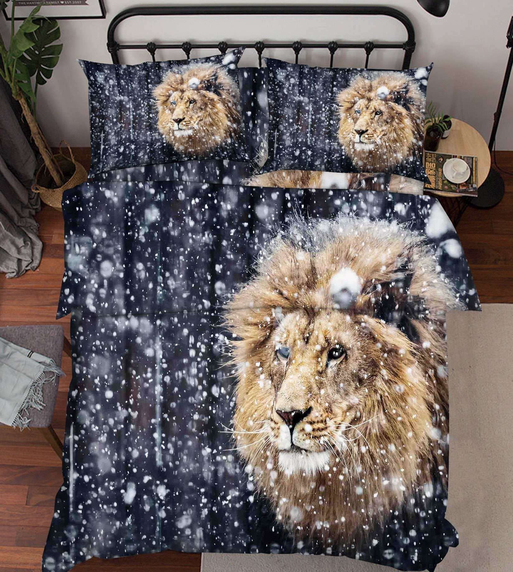 3D Snow Field Lion 119 Bed Pillowcases Quilt Wallpaper AJ Wallpaper