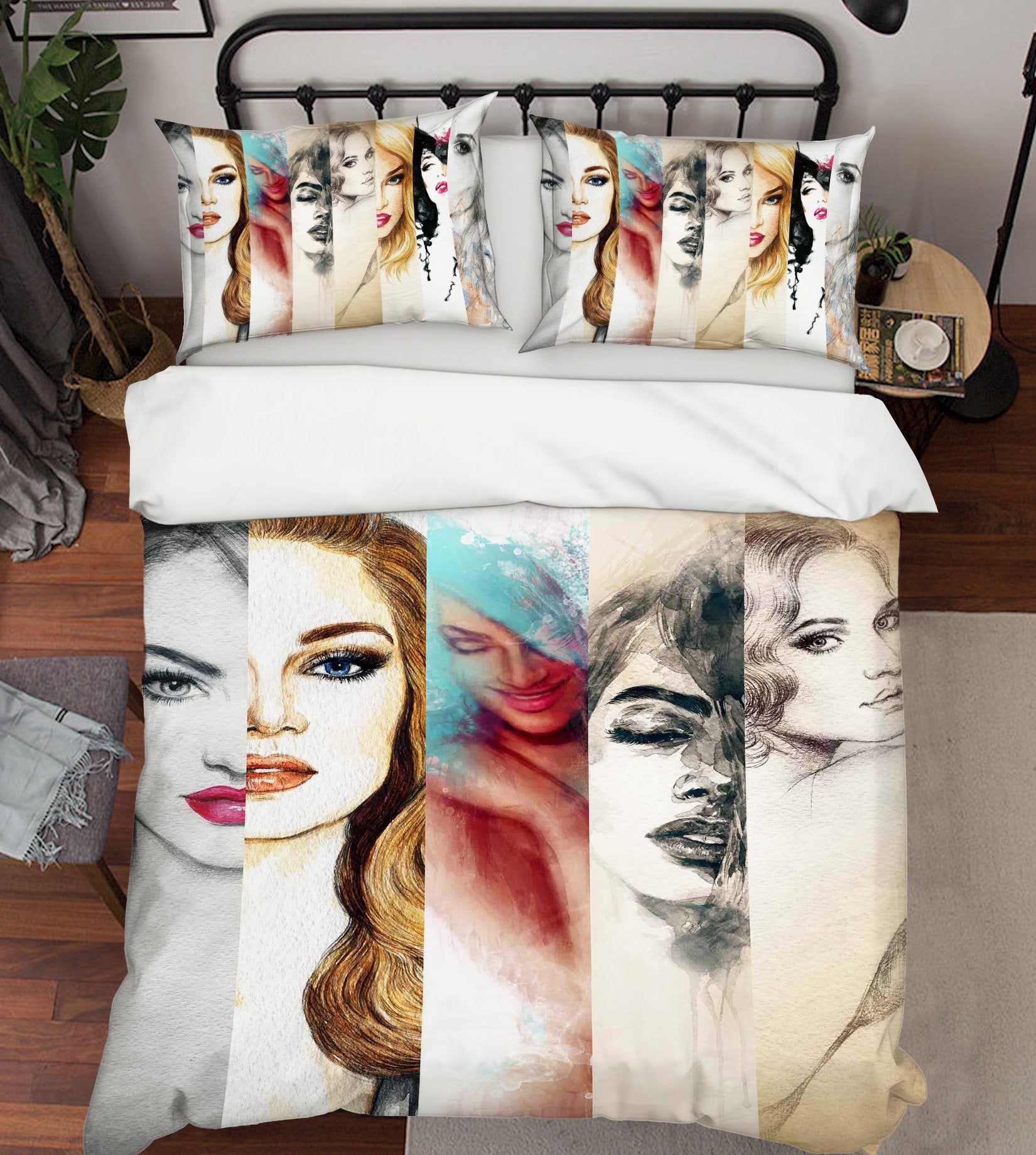 3D Side Face 096 Bed Pillowcases Quilt Wallpaper AJ Wallpaper