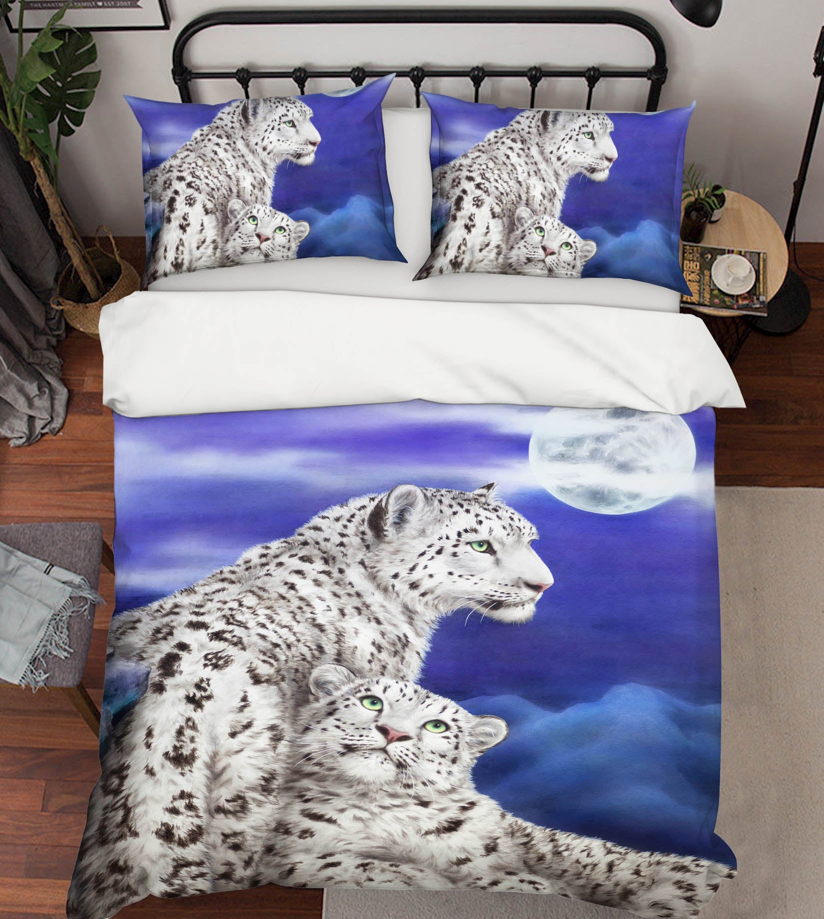 3D White Tiger Moon 5945 Kayomi Harai Bedding Bed Pillowcases Quilt Cover Duvet Cover