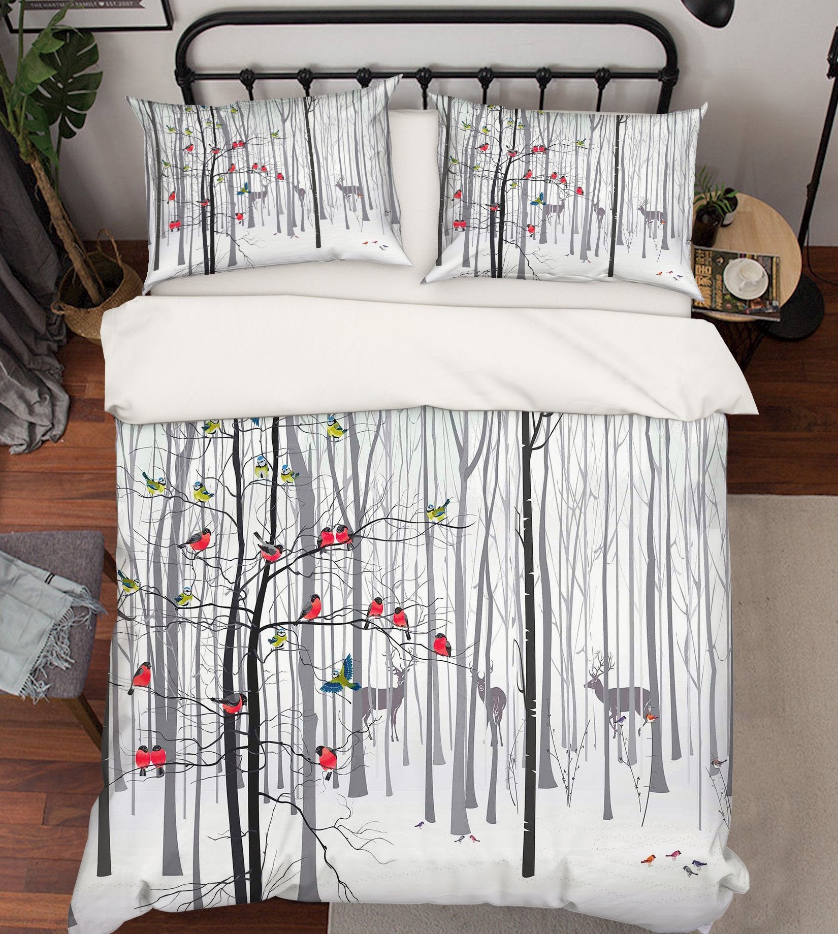 3D Bare Forest Animals 230 Bed Pillowcases Quilt Wallpaper AJ Wallpaper