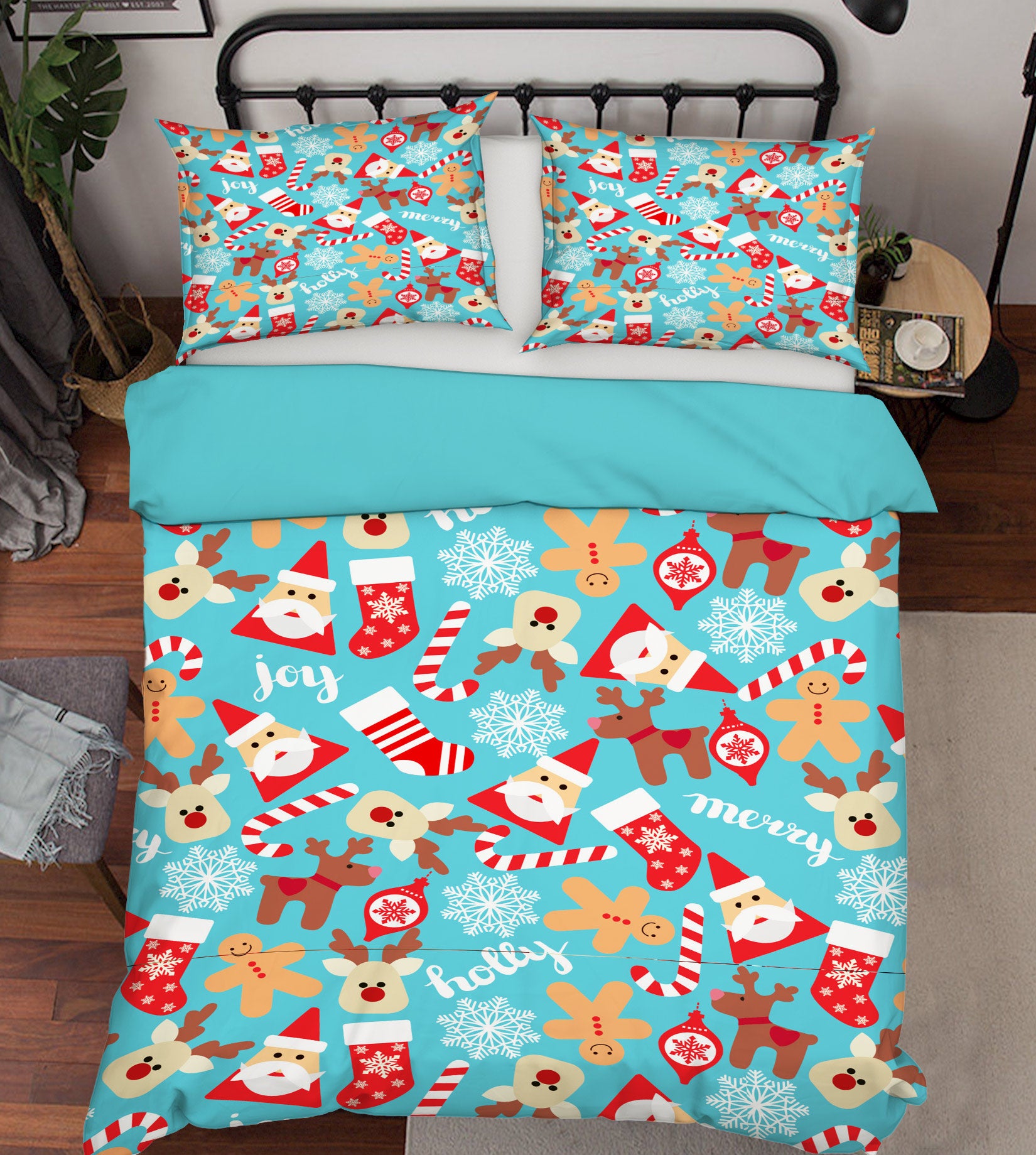 3D Santa Claus 52142 Christmas Quilt Duvet Cover Xmas Bed Pillowcases