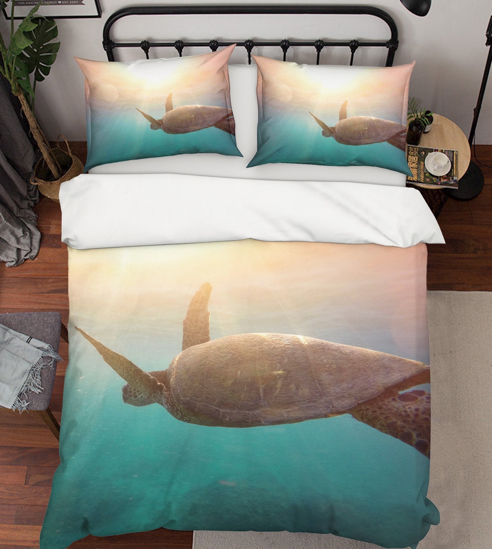 3D Turtle 1990 Pillowcases Quilt Quiet Covers AJ Creativity Home