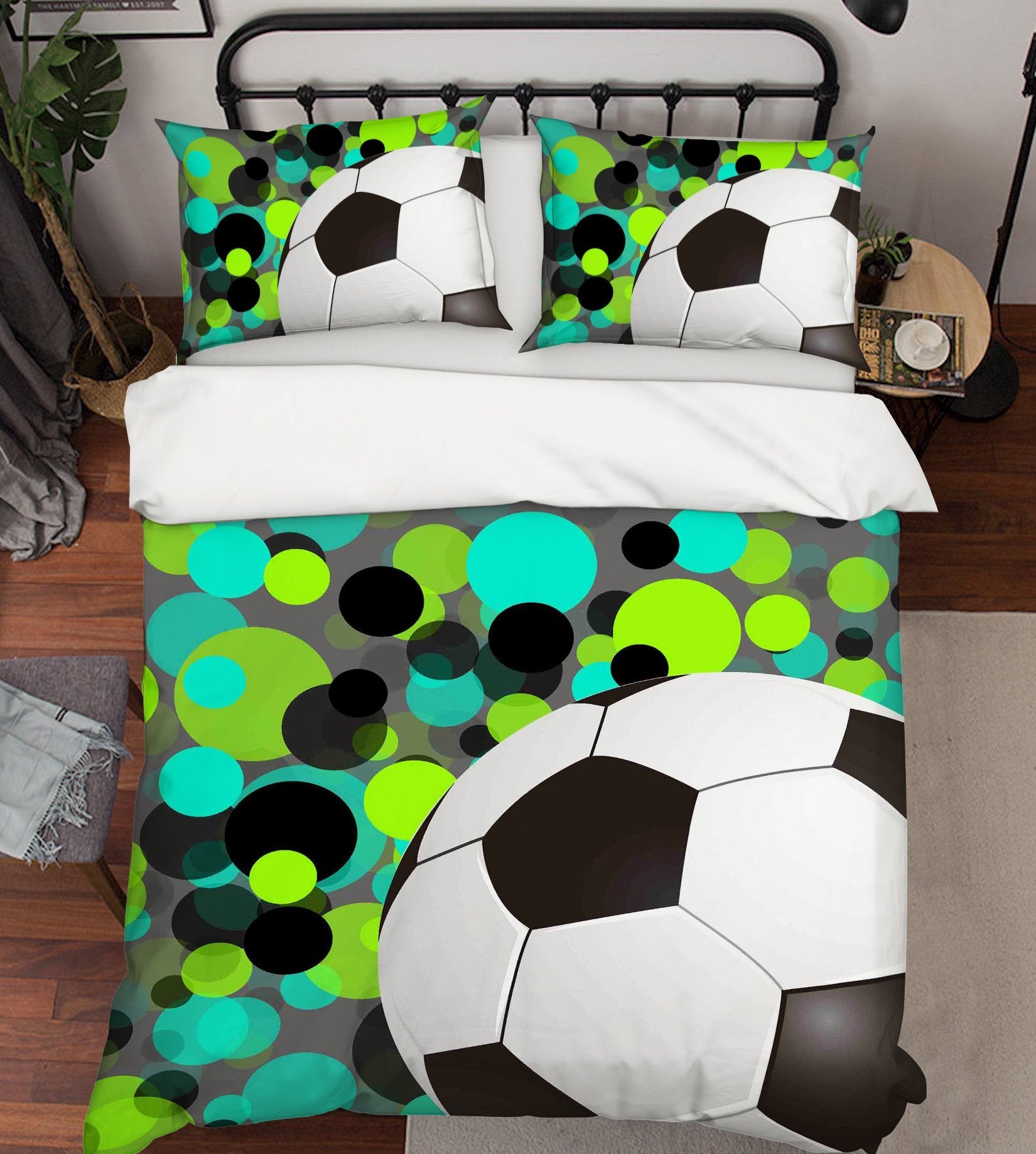 3D Football Circle 138 Bed Pillowcases Quilt Wallpaper AJ Wallpaper