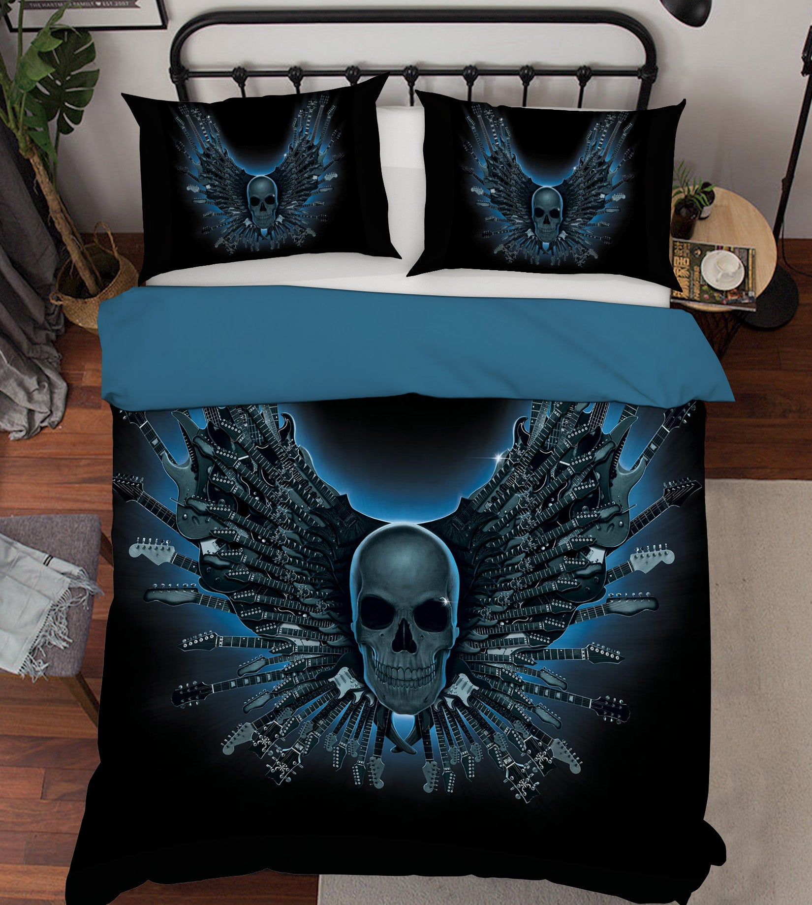 3D Skull Strings 081 Bed Pillowcases Quilt Exclusive Designer Vincent