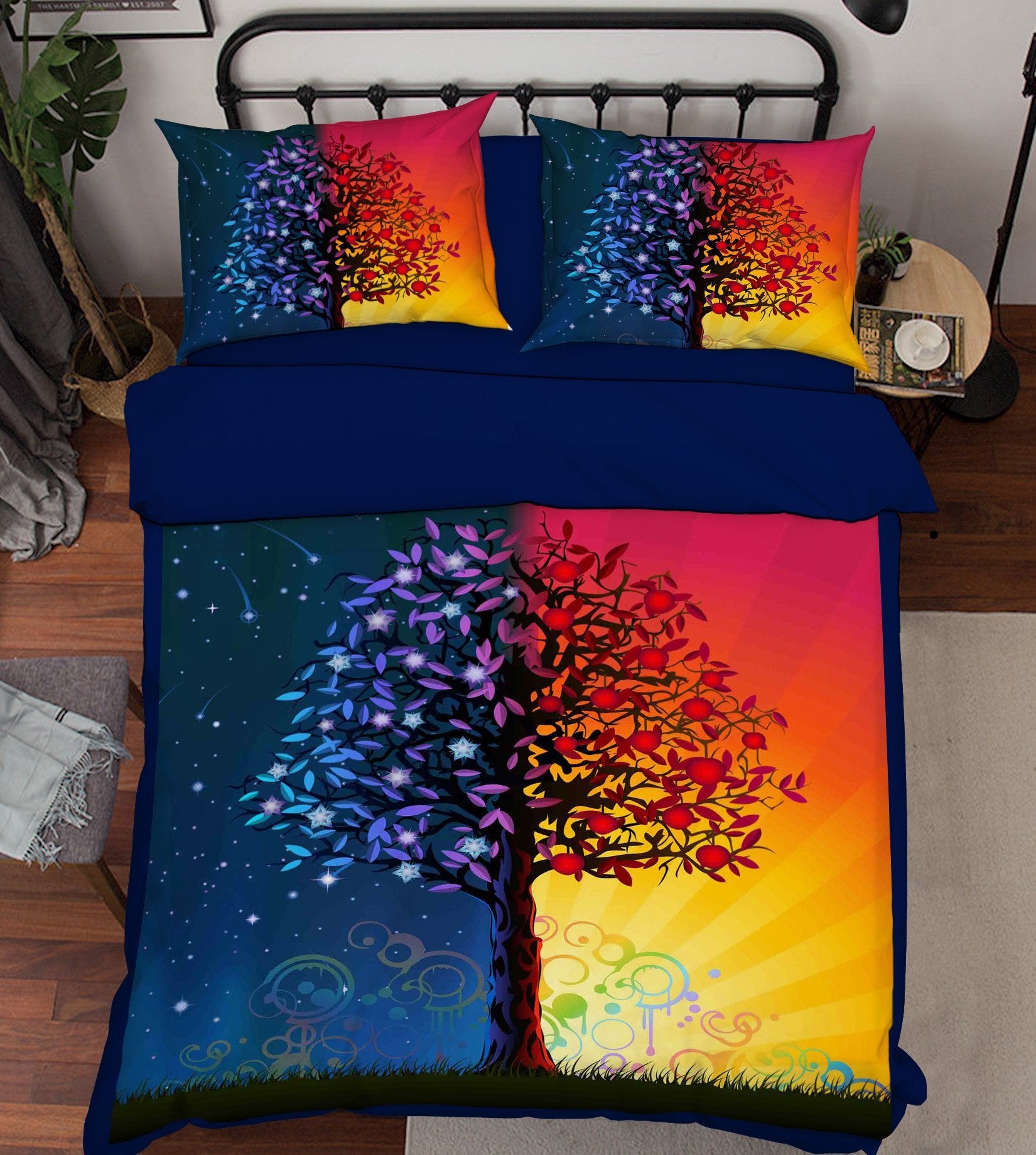 3D Yin Yang Tree 113 Bed Pillowcases Quilt Wallpaper AJ Wallpaper