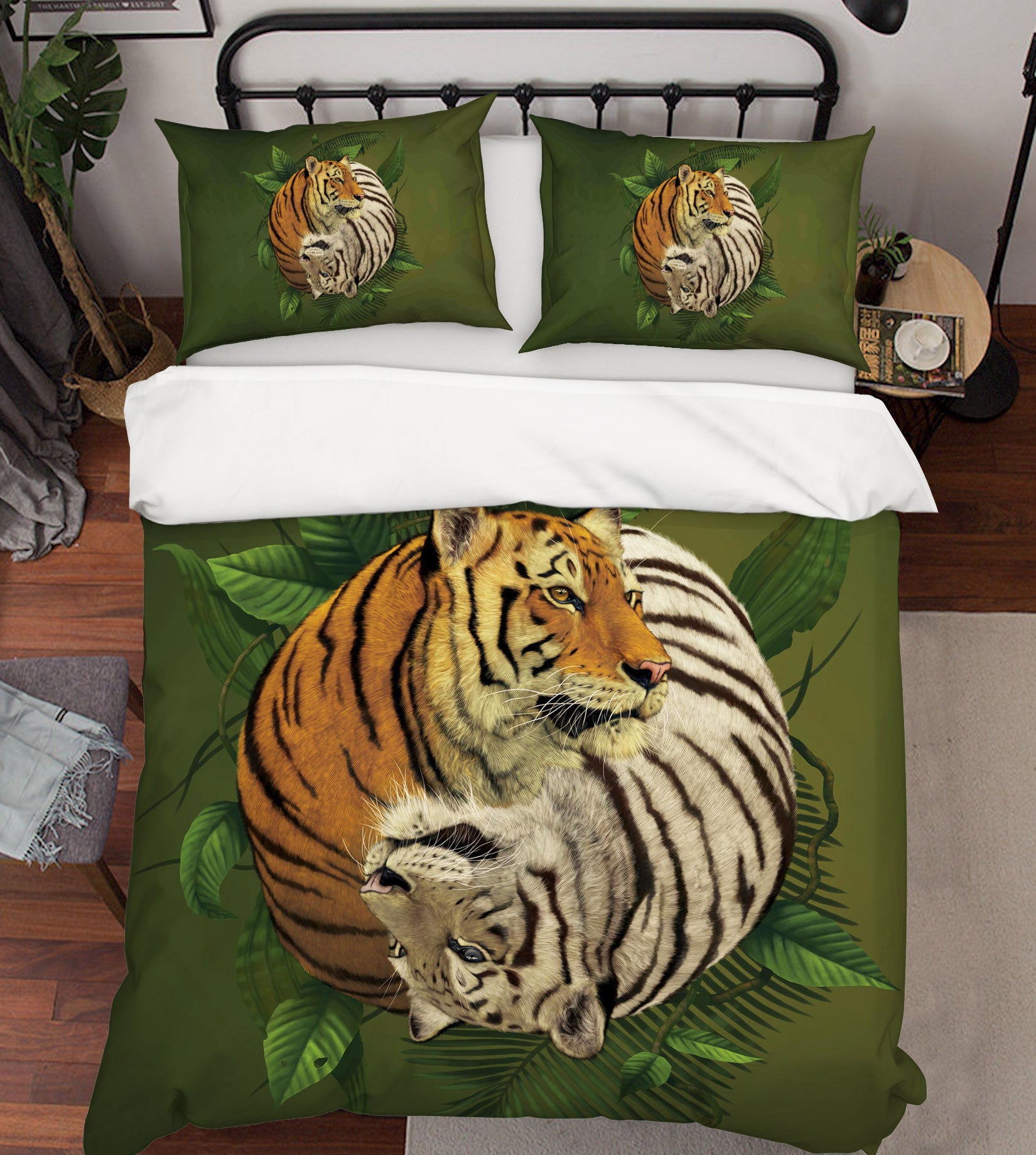 3D Tiger Yin Yang 088 Bed Pillowcases Quilt Exclusive Designer Vincent