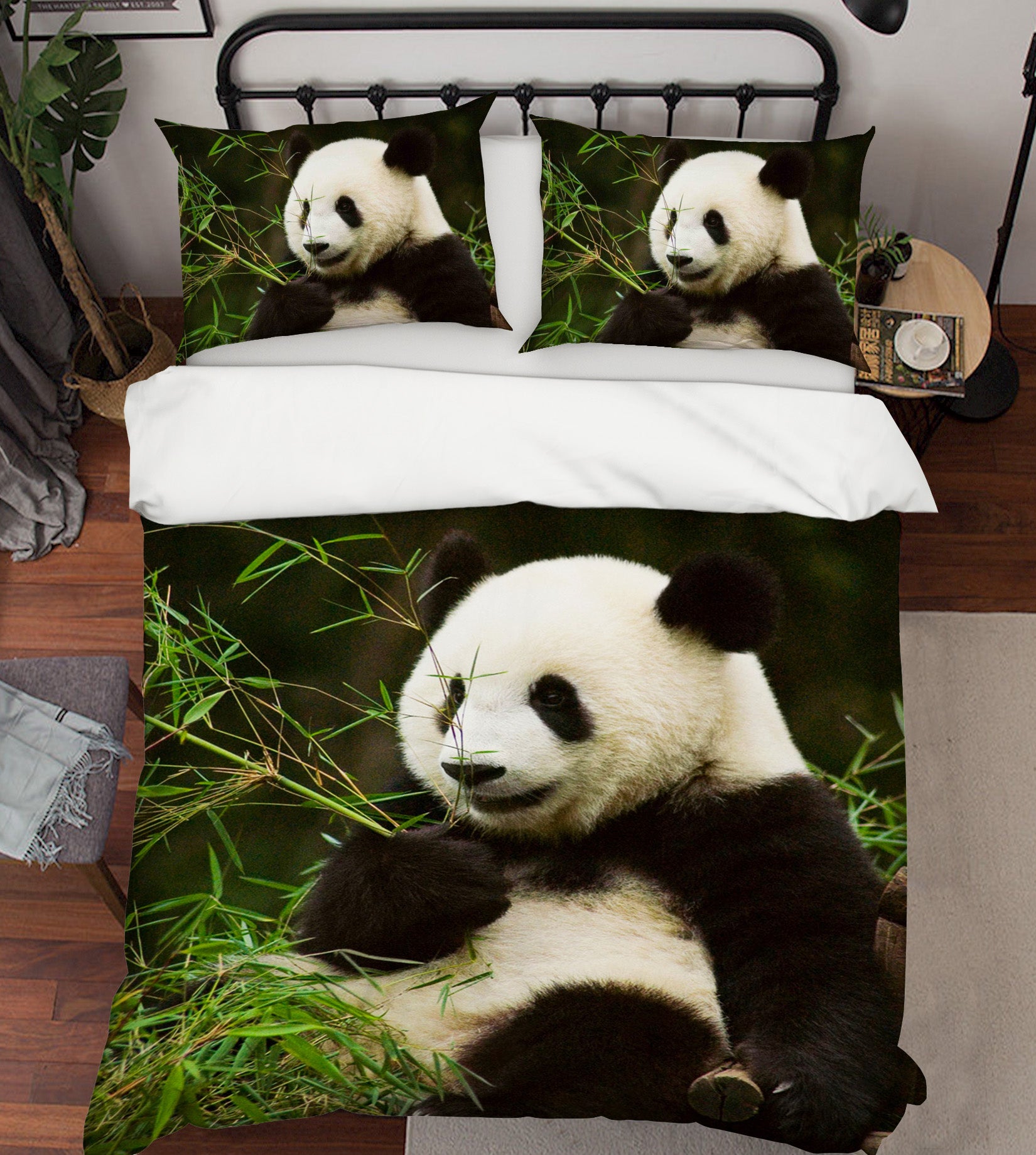 3D Bamboo Panda 057 Bed Pillowcases Quilt