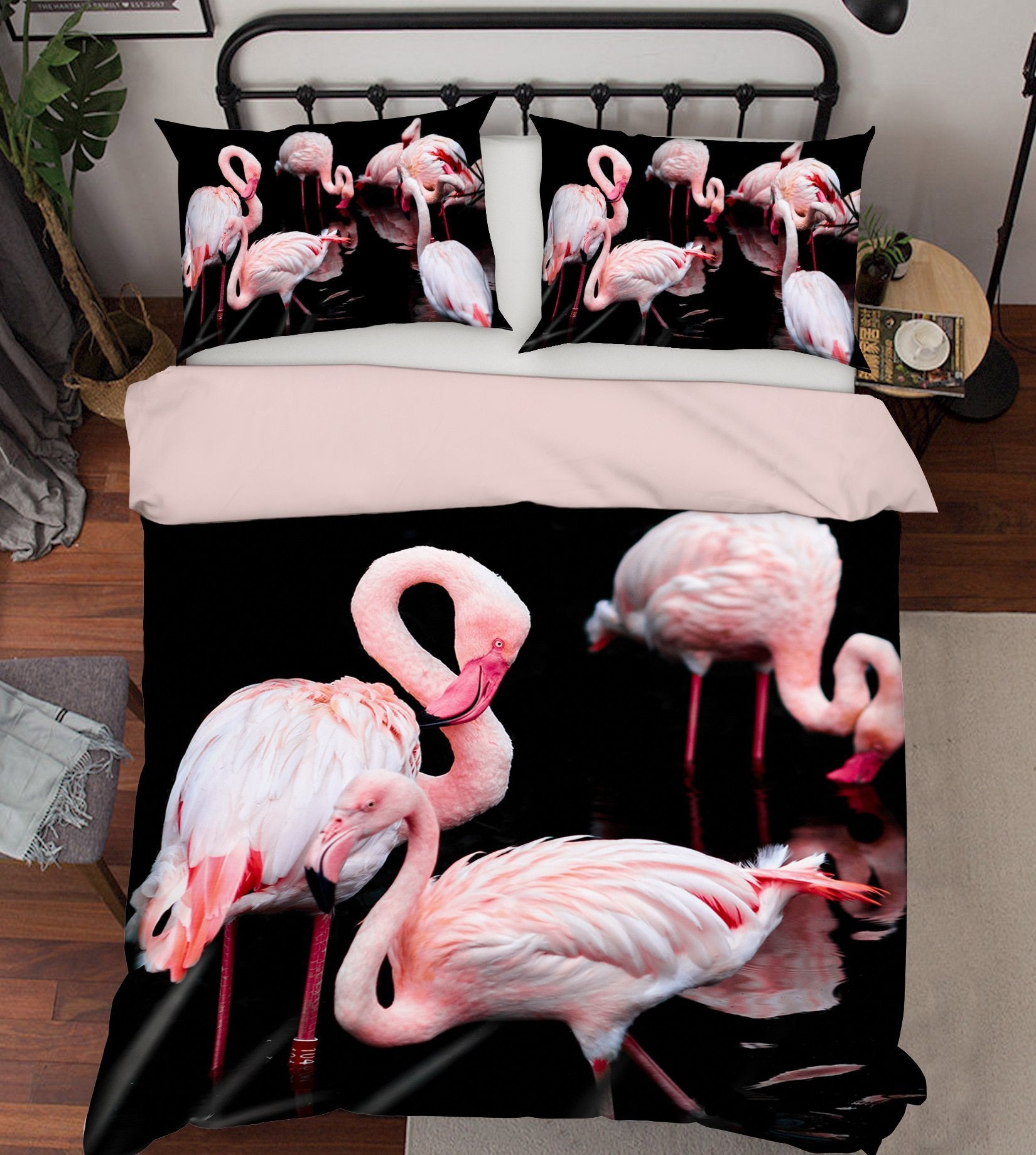 3D Pink Flamingo 1985 Bed Pillowcases Quilt Quiet Covers AJ Creativity Home
