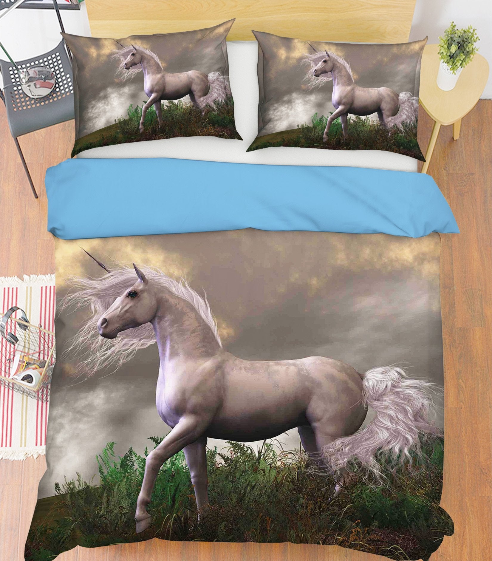 3D Meadow Unicorn 012 Bed Pillowcases Quilt Wallpaper AJ Wallpaper