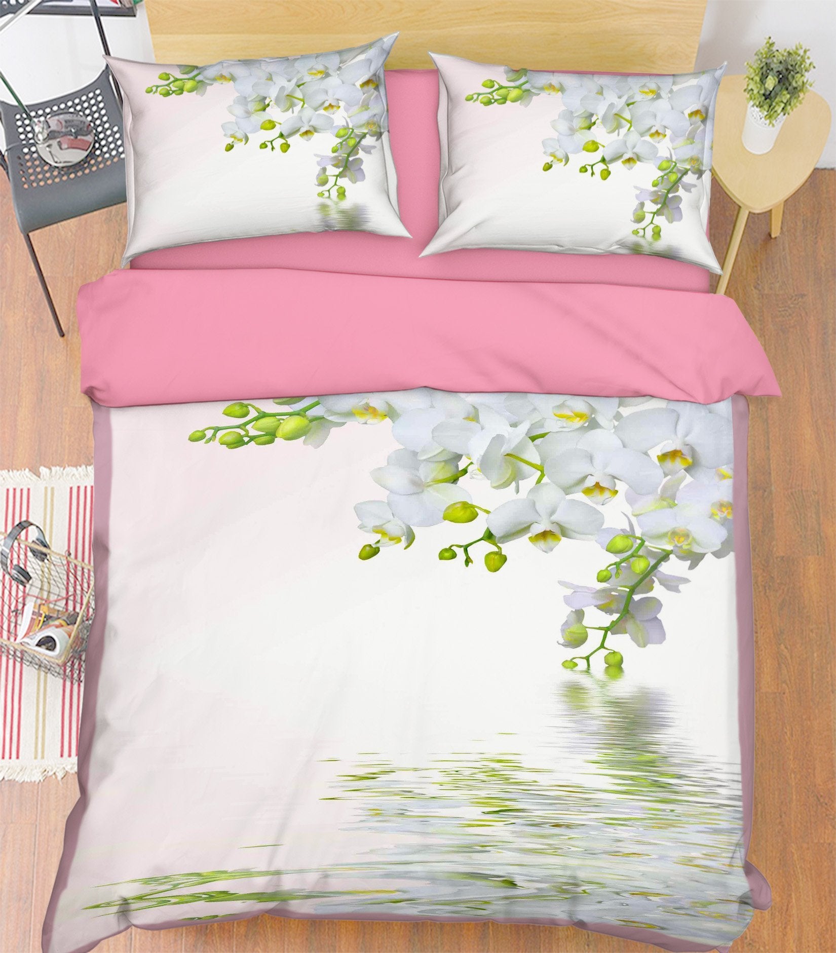 3D Reflection Flower 145 Bed Pillowcases Quilt Wallpaper AJ Wallpaper