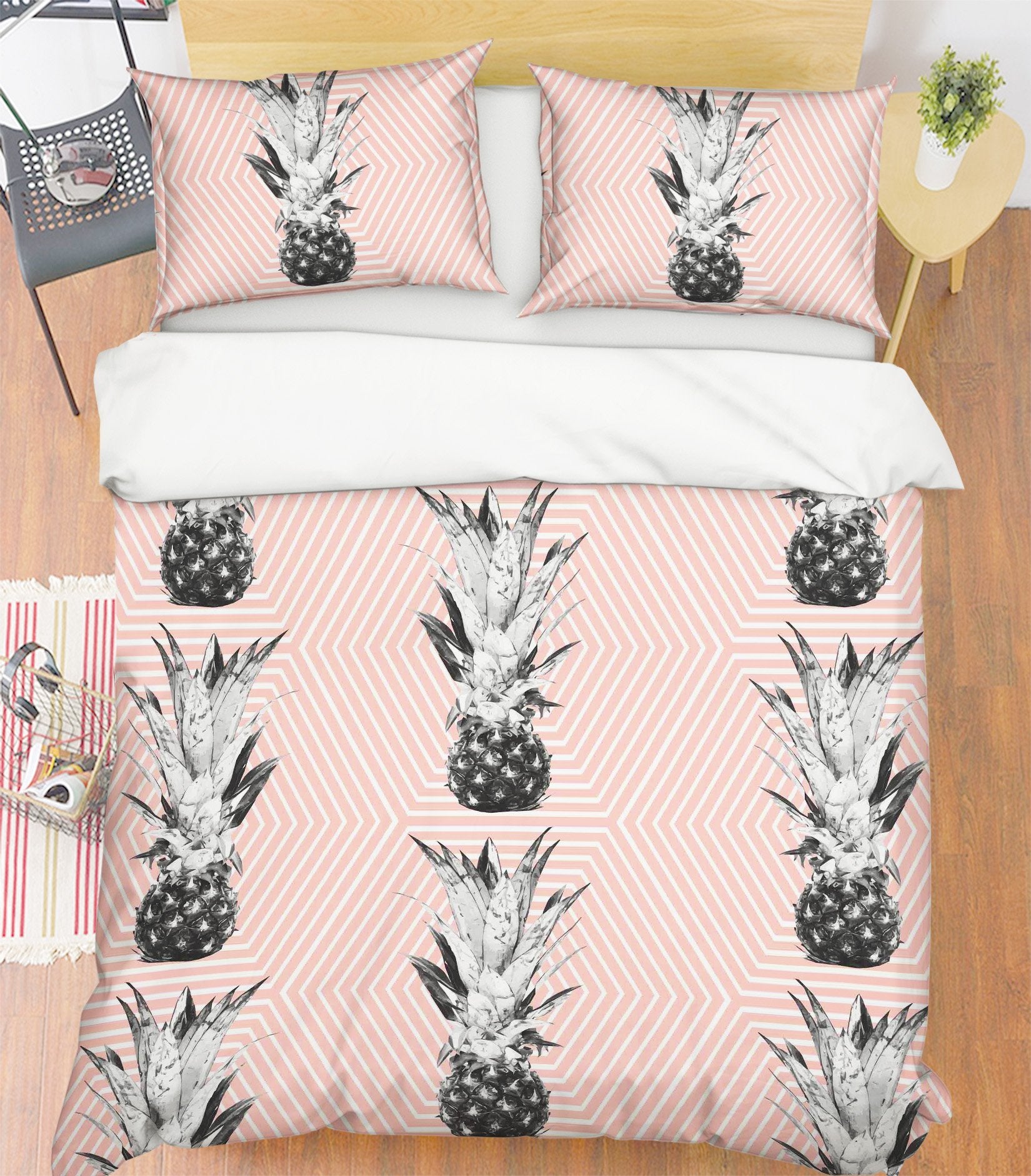 3D Pineapple Flower 046 Bed Pillowcases Quilt Wallpaper AJ Wallpaper