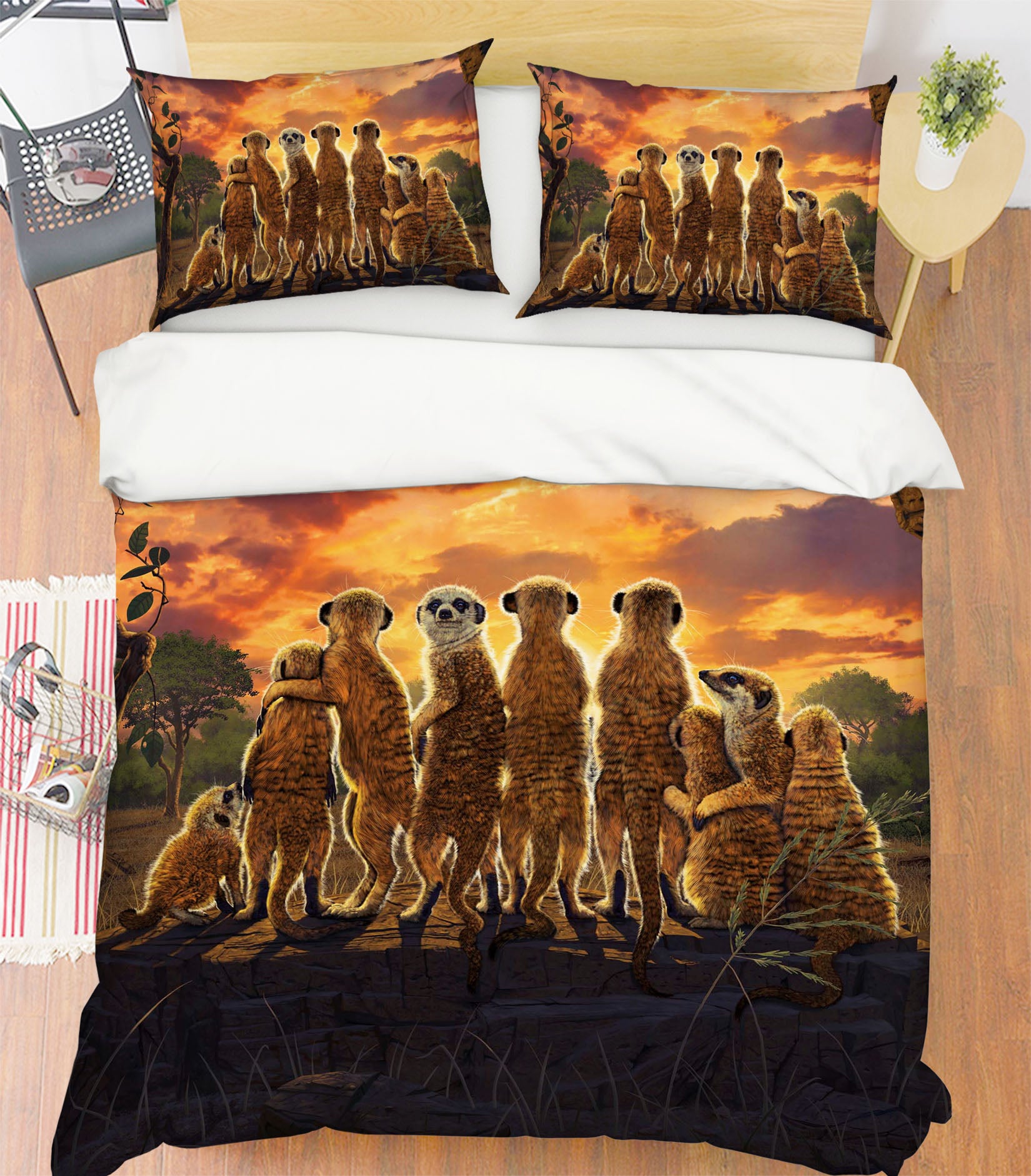 3D Meerkats Def 060 Bed Pillowcases Quilt Exclusive Designer Vincent