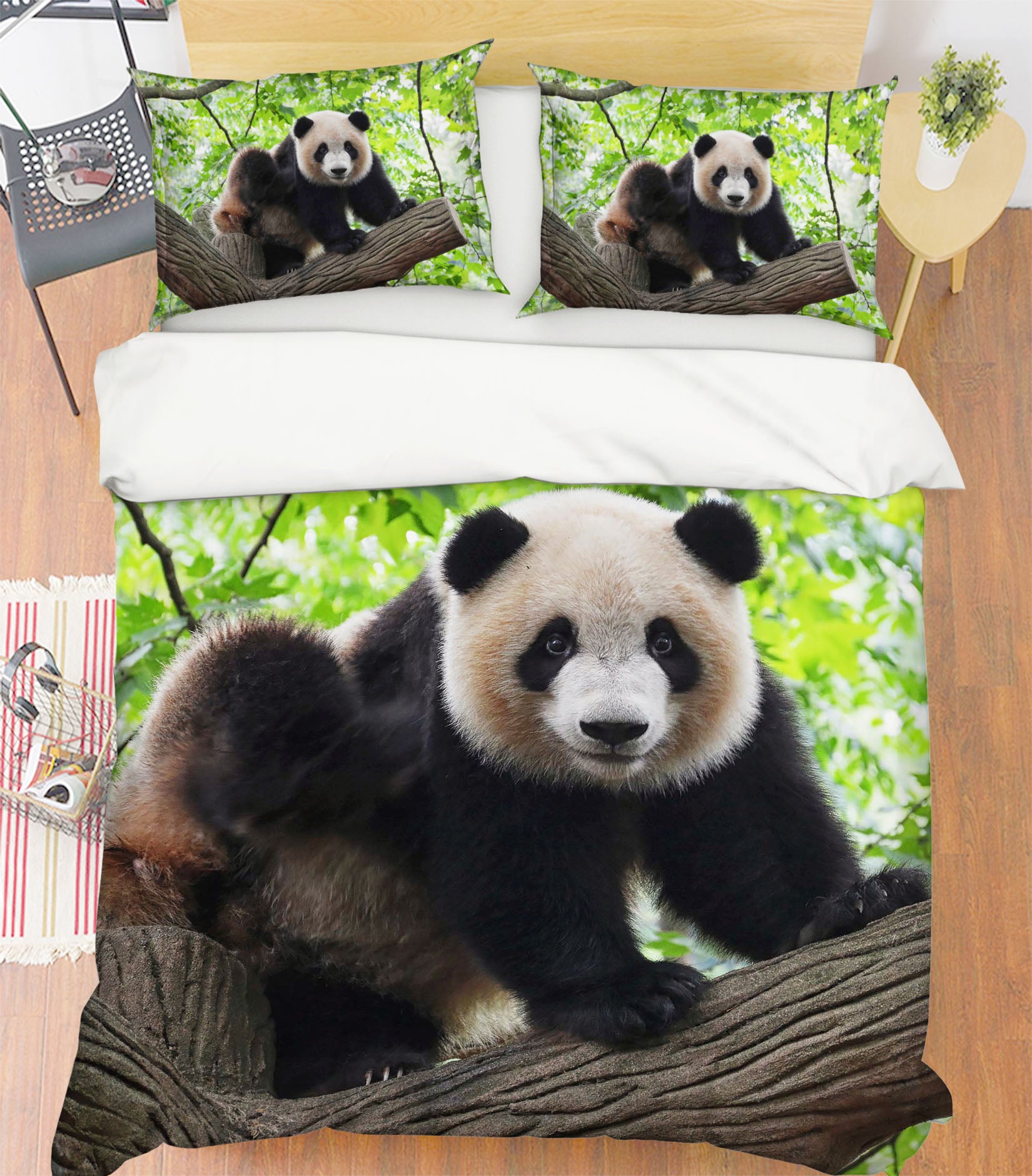 3D Forest Panda 1926 Bed Pillowcases Quilt