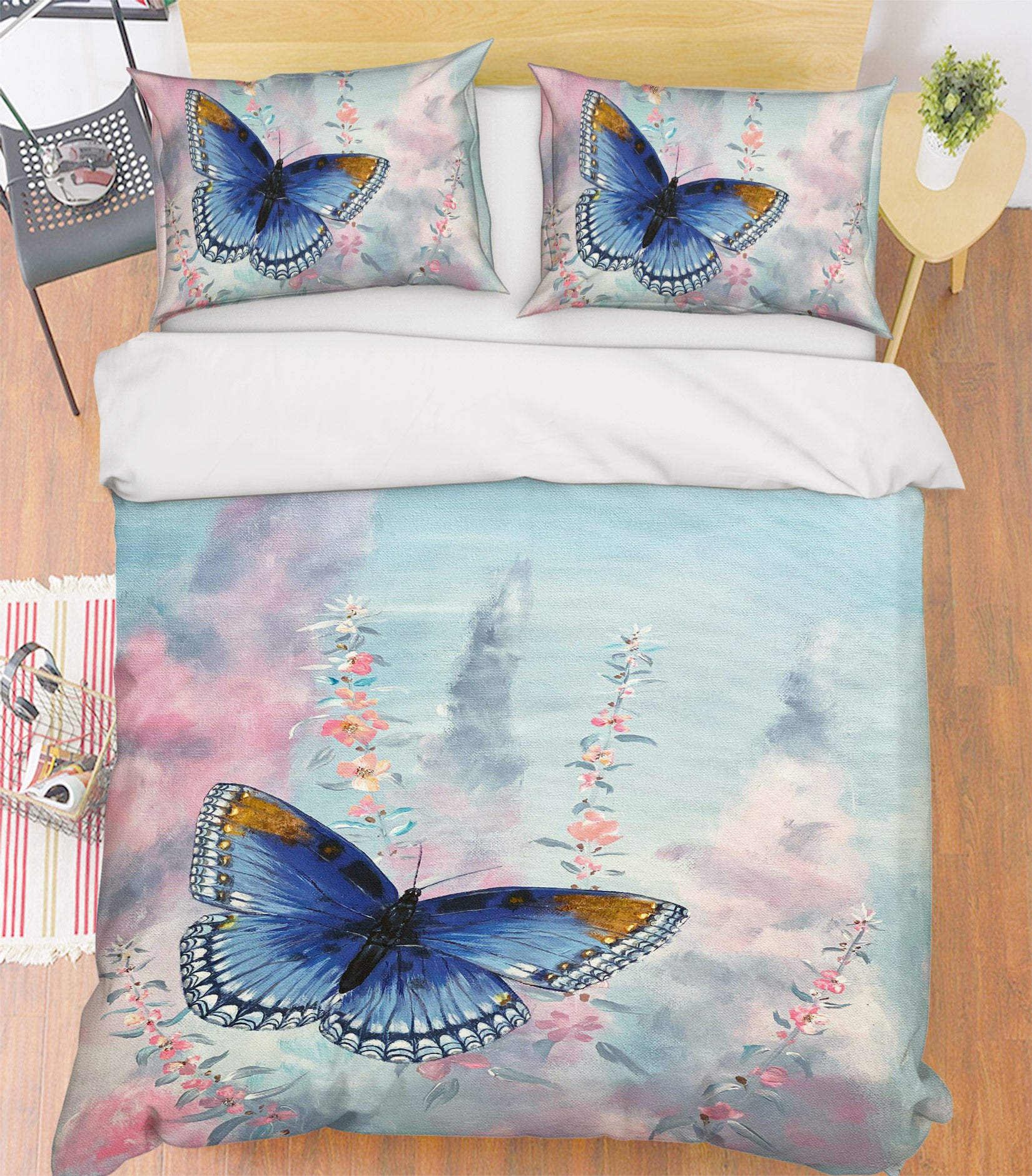 3D Blue Butterfly 9786 Marina Zotova Bedding Bed Pillowcases Quilt