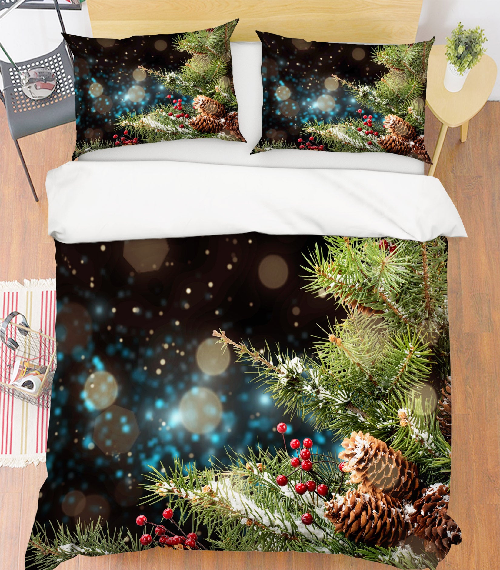 3D Branches Pineta 53036 Christmas Quilt Duvet Cover Xmas Bed Pillowcases