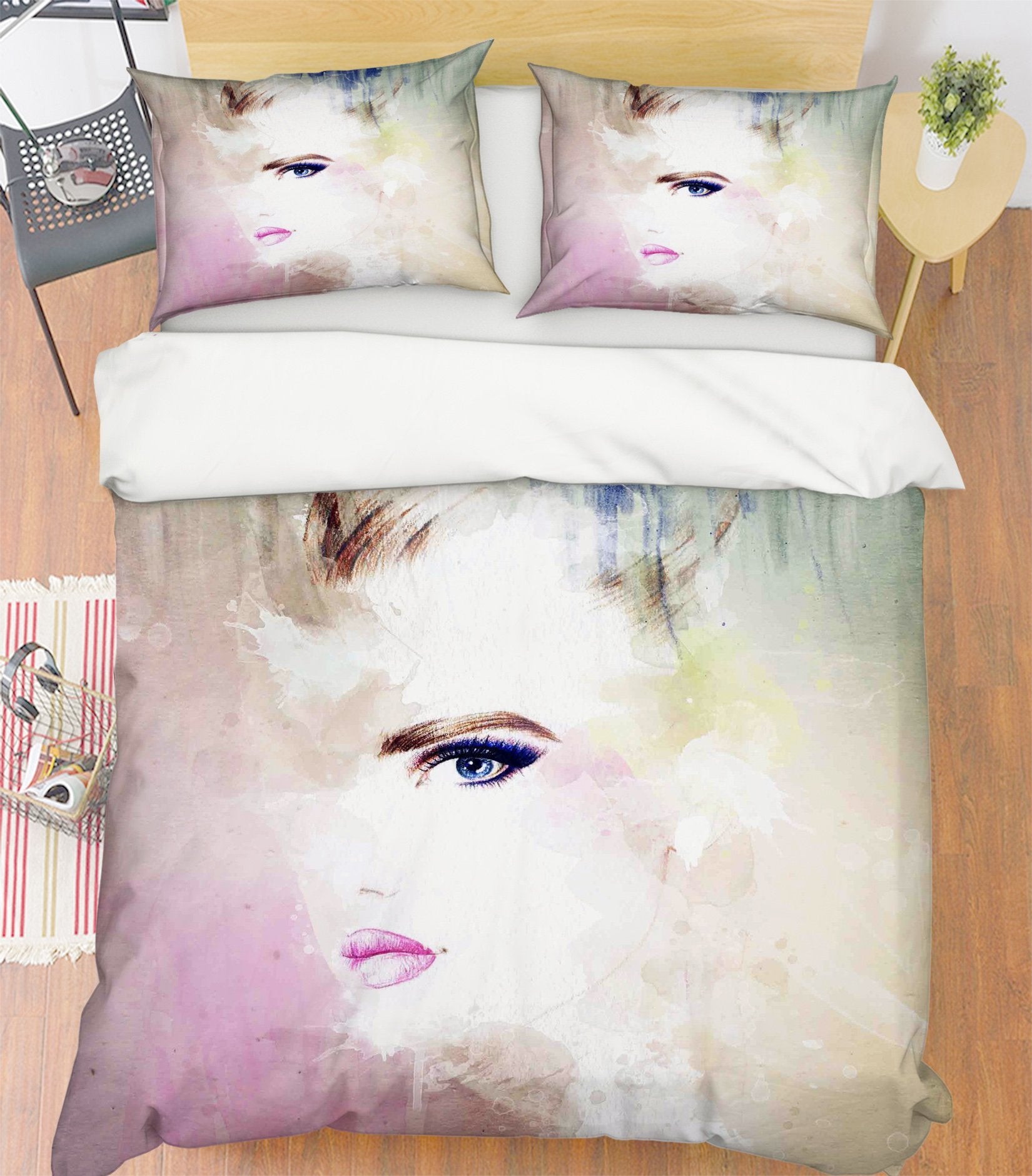 3D Beautiful Eyes 029 Bed Pillowcases Quilt Wallpaper AJ Wallpaper