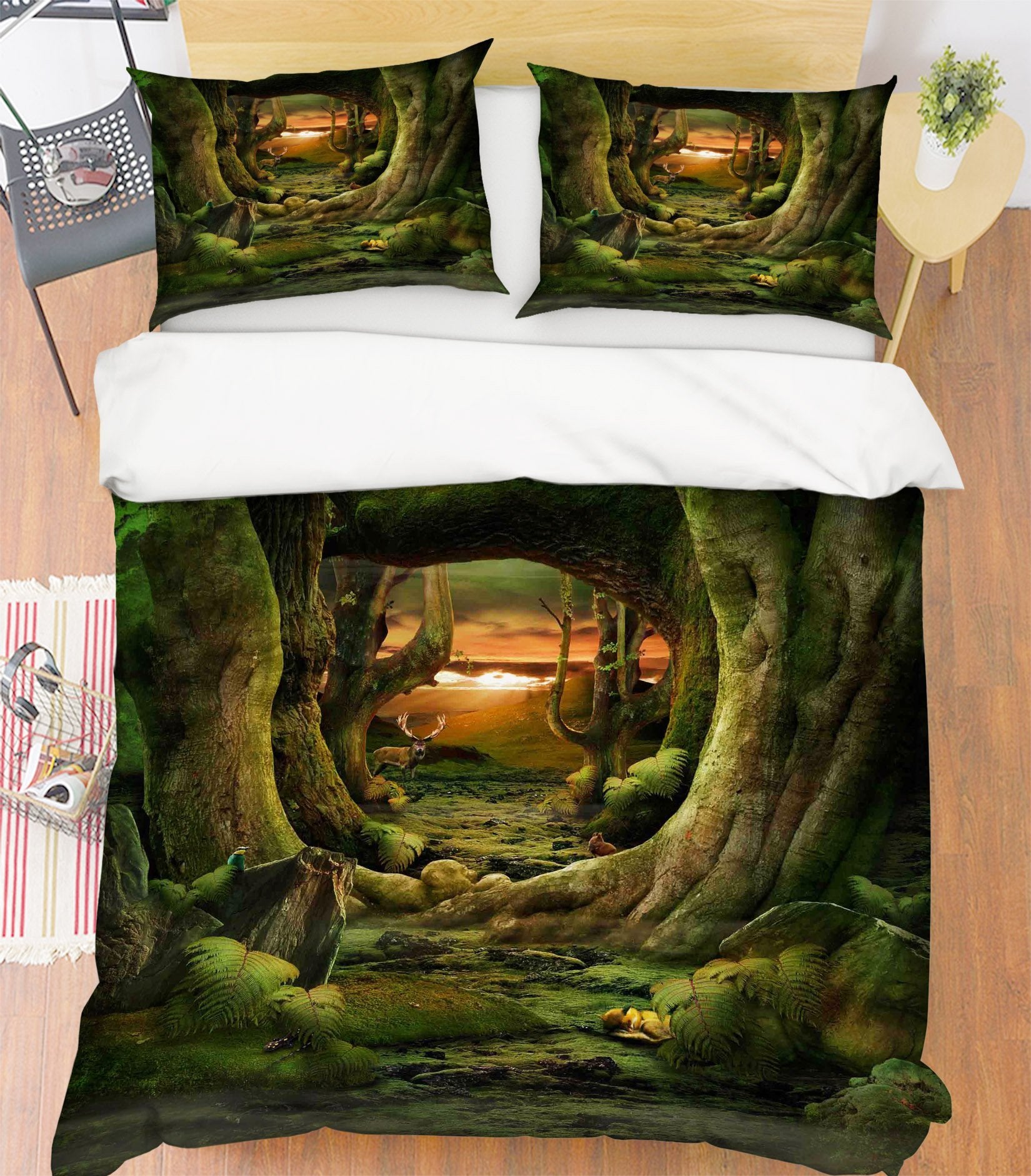 3D Tree Hole Bird 159 Bed Pillowcases Quilt Wallpaper AJ Wallpaper