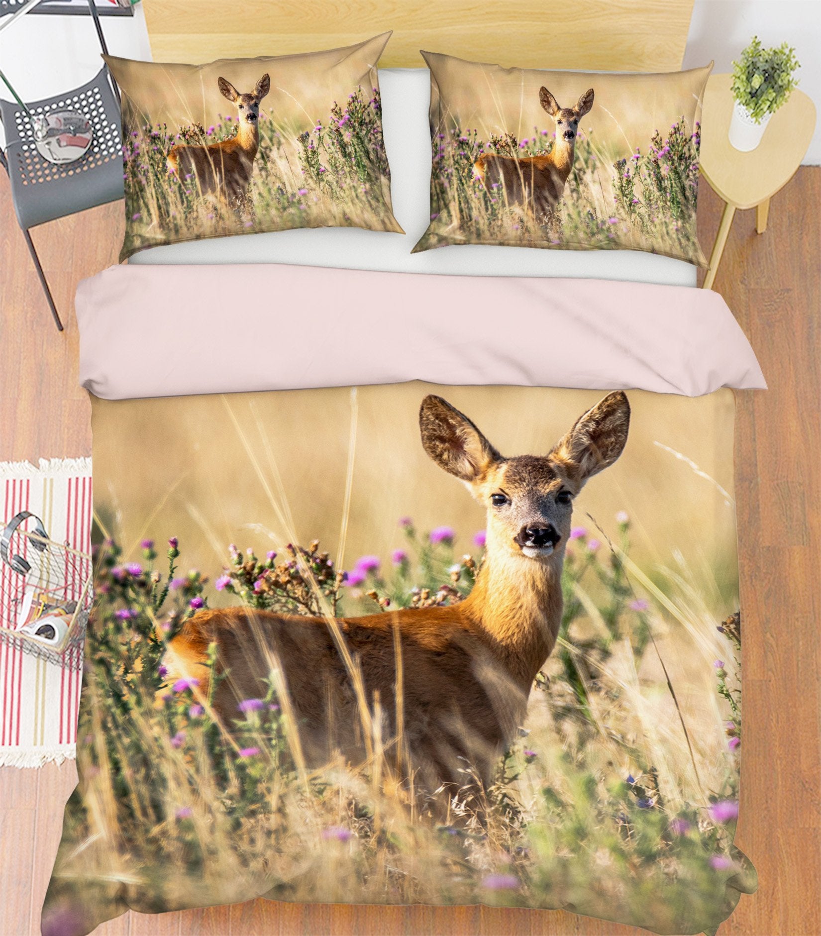 3D Wilderness Deer 1988 Bed Pillowcases Quilt Quiet Covers AJ Creativity Home