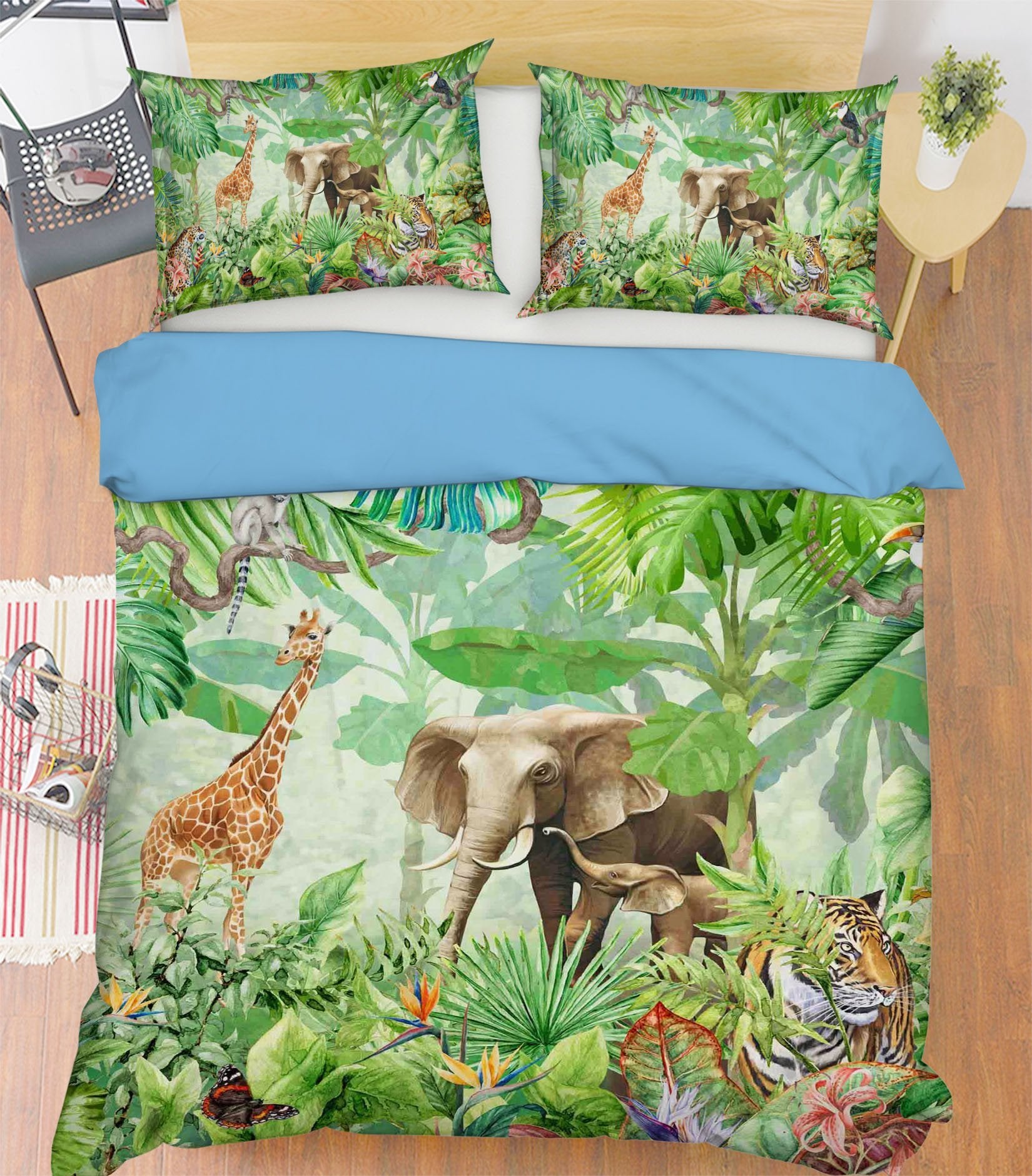 3D Forest Animals 086 Bed Pillowcases Quilt Wallpaper AJ Wallpaper
