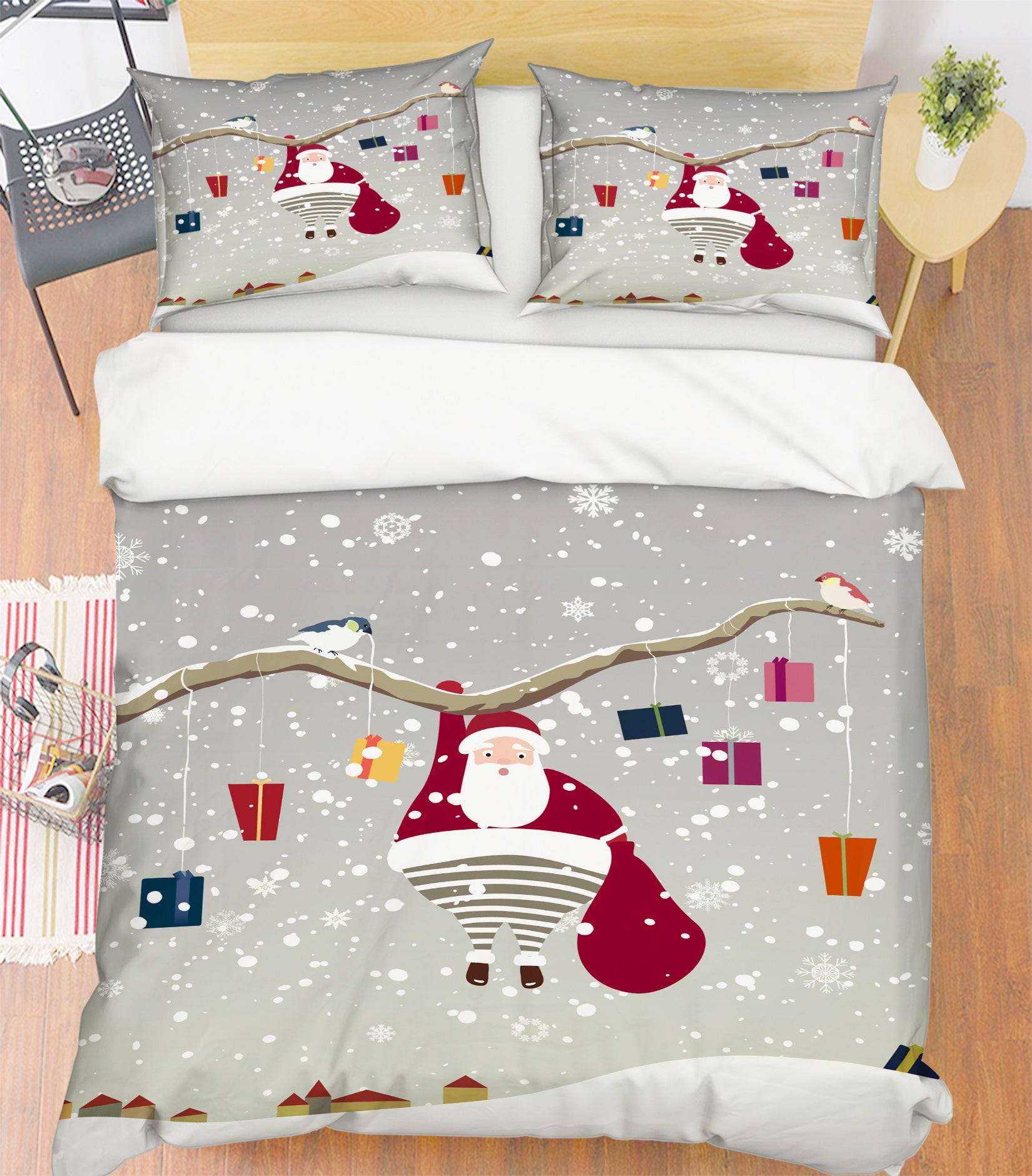 3D Santa Claus 52224 Christmas Quilt Duvet Cover Xmas Bed Pillowcases