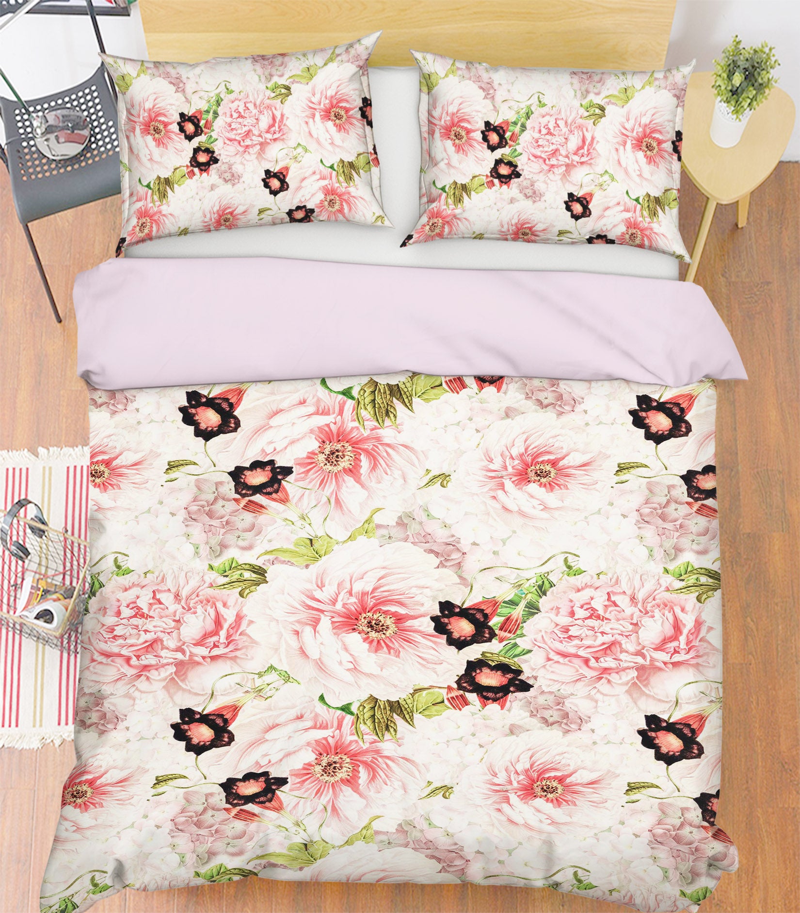 3D Pink Trumpet Flower 134 Uta Naumann Bedding Bed Pillowcases Quilt